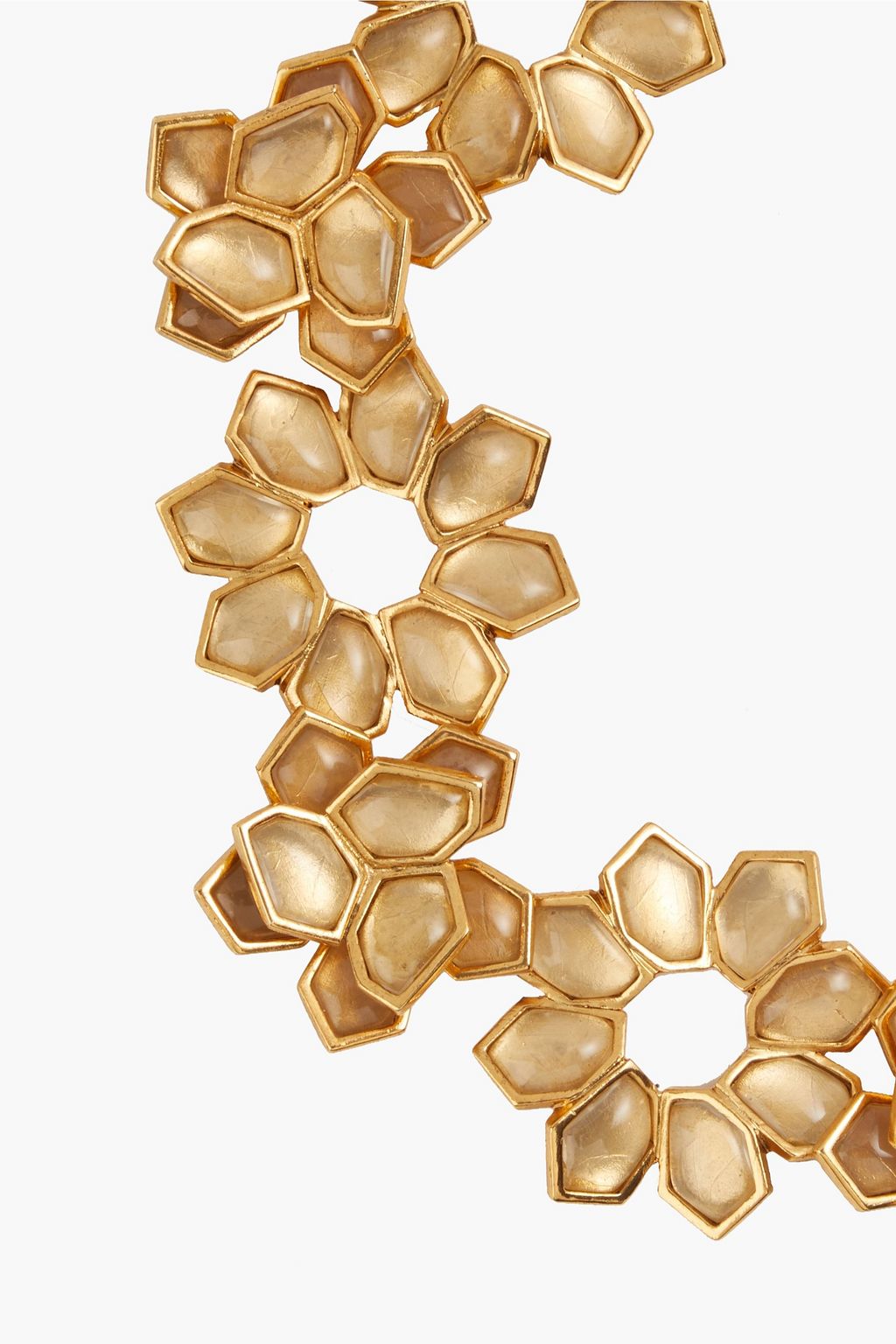 OSCAR DE LA RENTA Jagged Flowers gold-tone resin necklace