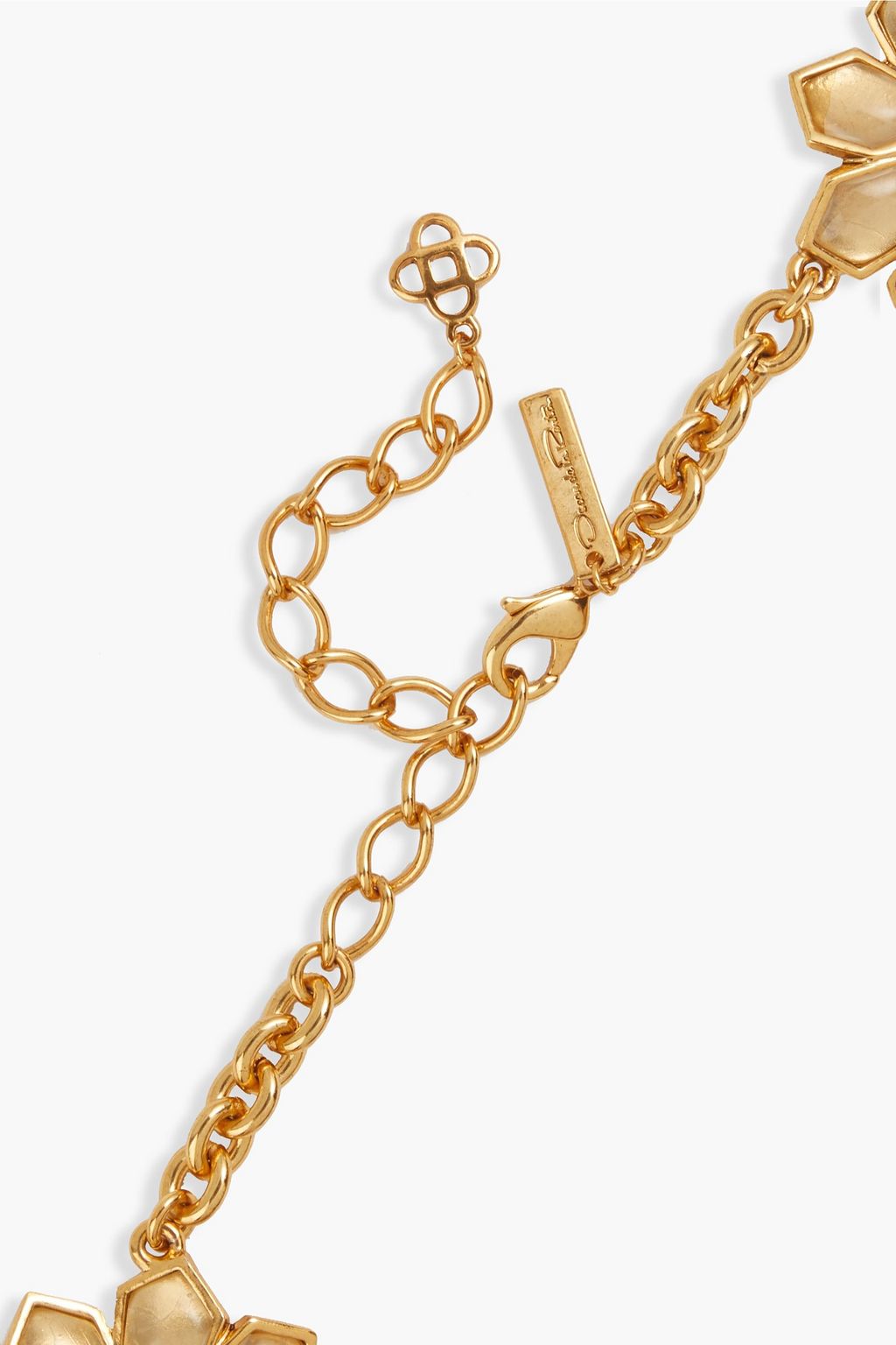 OSCAR DE LA RENTA Jagged Flowers gold-tone resin necklace