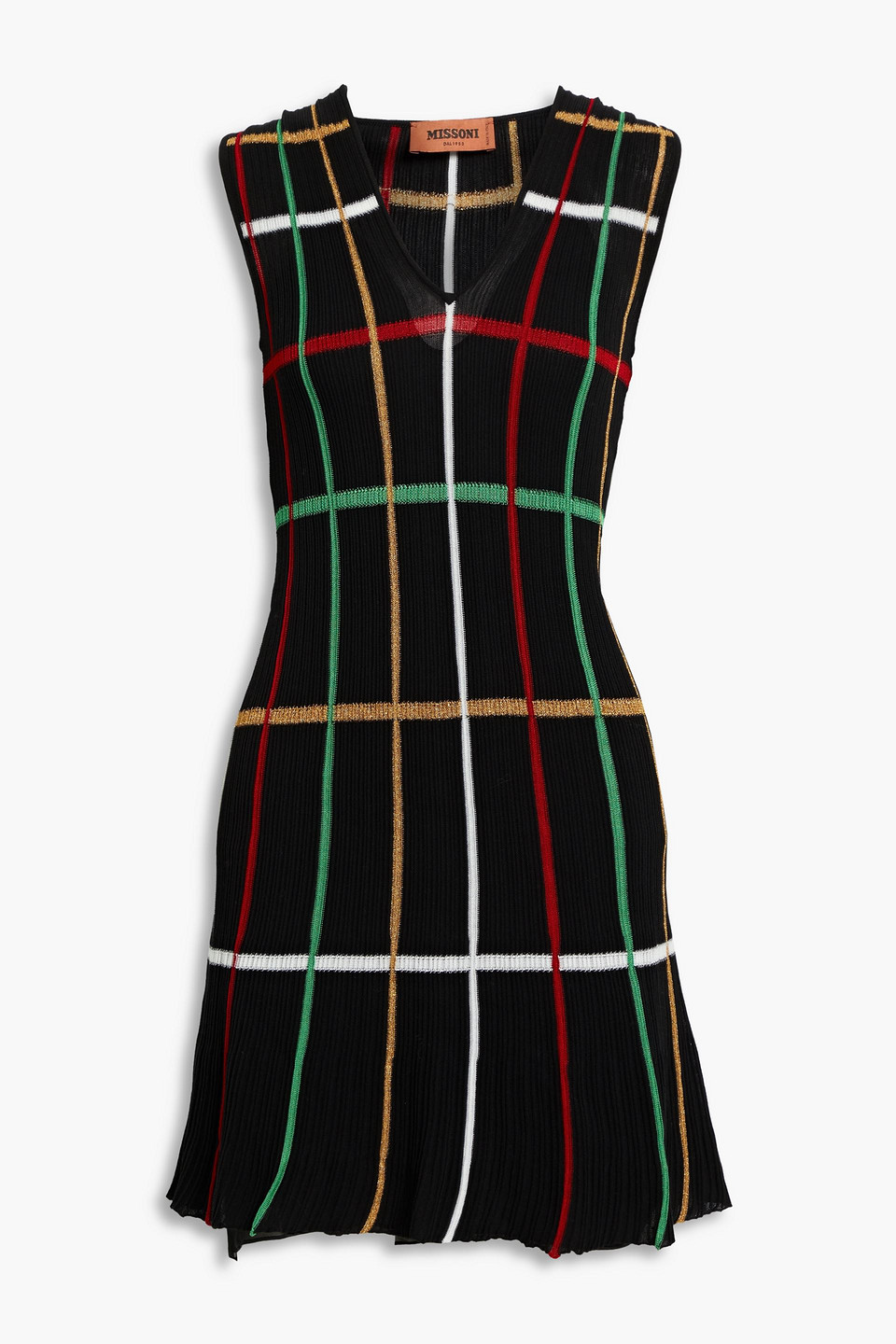 missoni - striped metallic crochet-knit mini dress - black - it 44