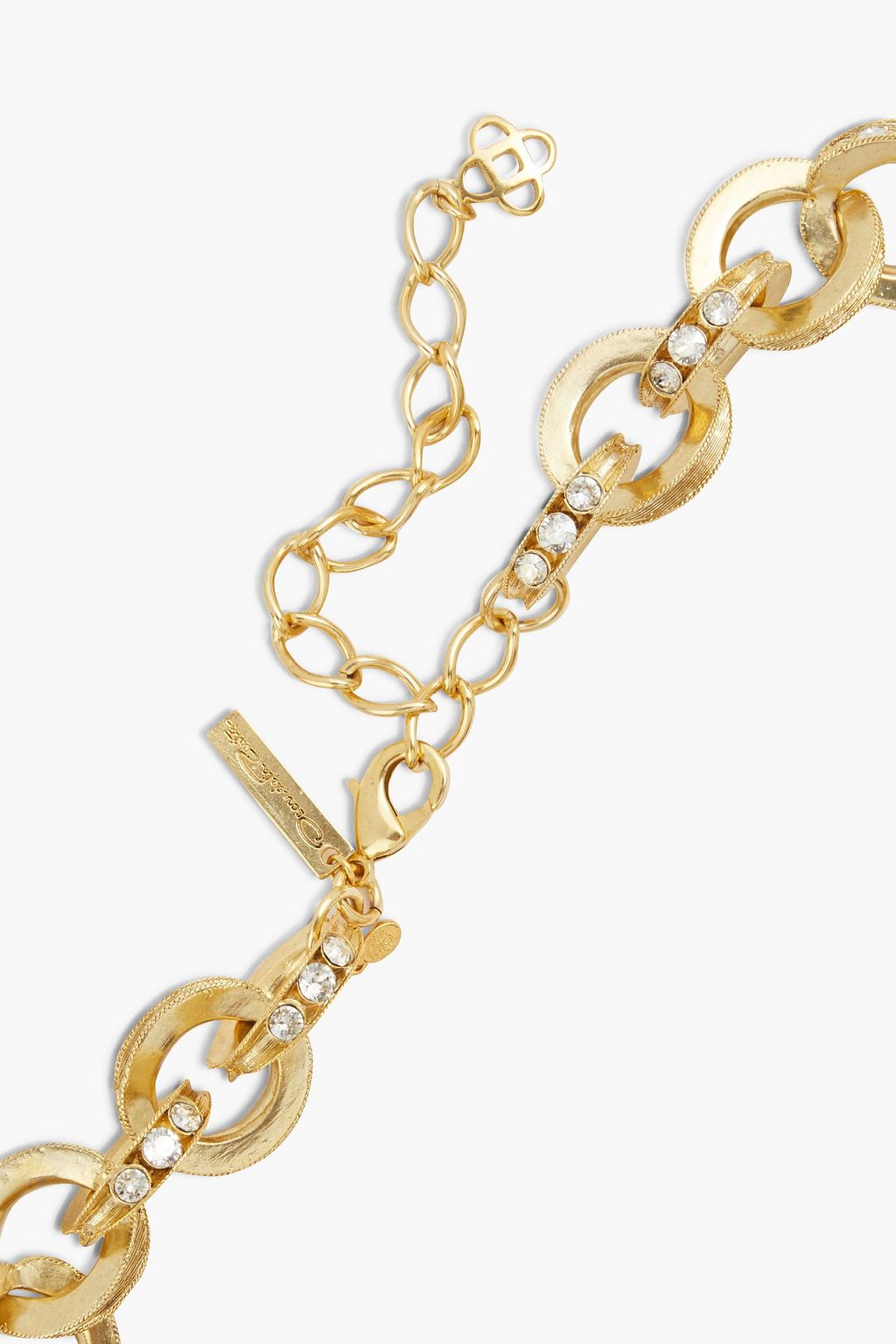 OSCAR DE LA RENTA Charm silver and gold-tone crystal necklace
