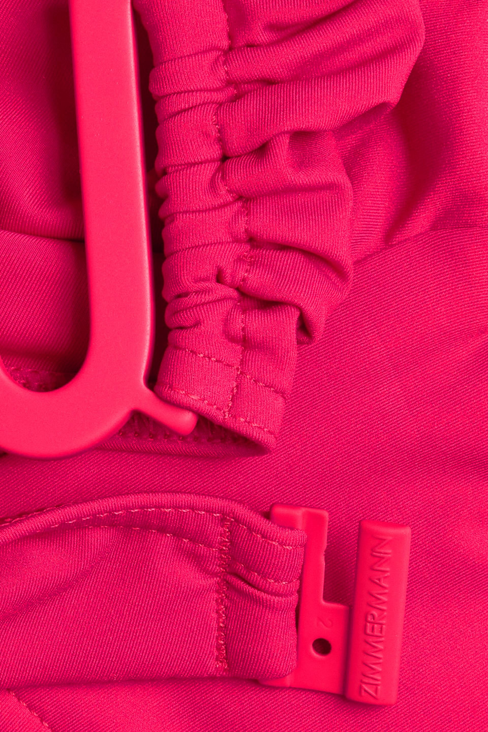 Zimmermann Ruched Bandeau Bikini Top In Fuchsia