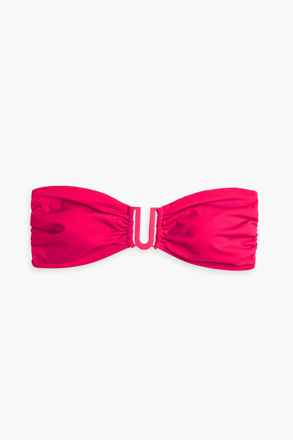 Zimmermann Ruched Bandeau Bikini Top In Fuchsia