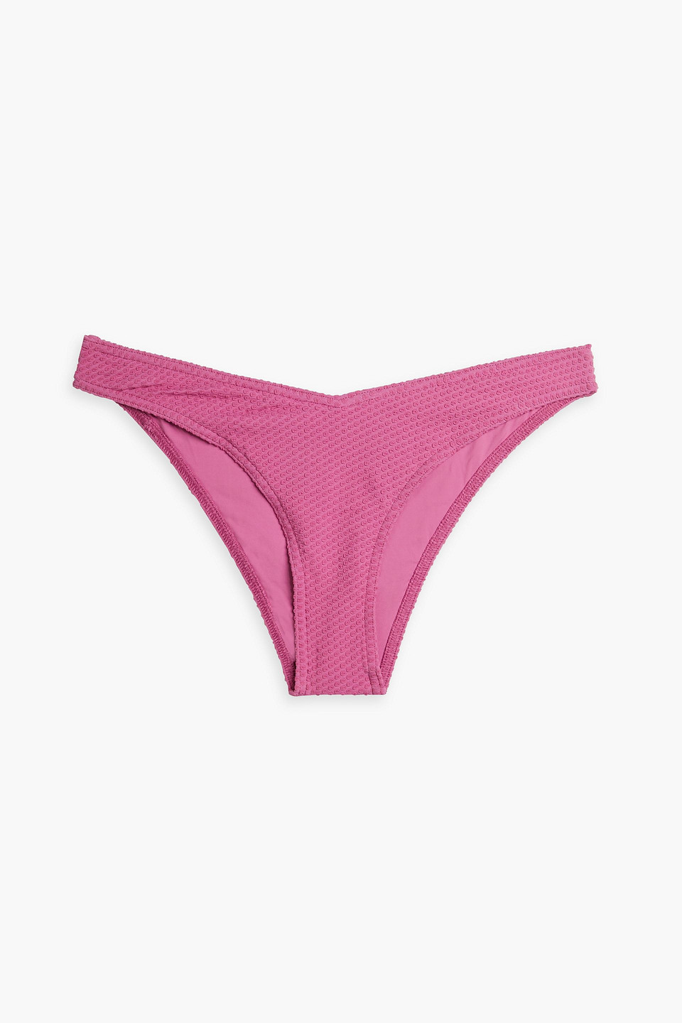 Zimmermann Polka-dot Cloqué Low-rise Bikini Briefs In Magenta