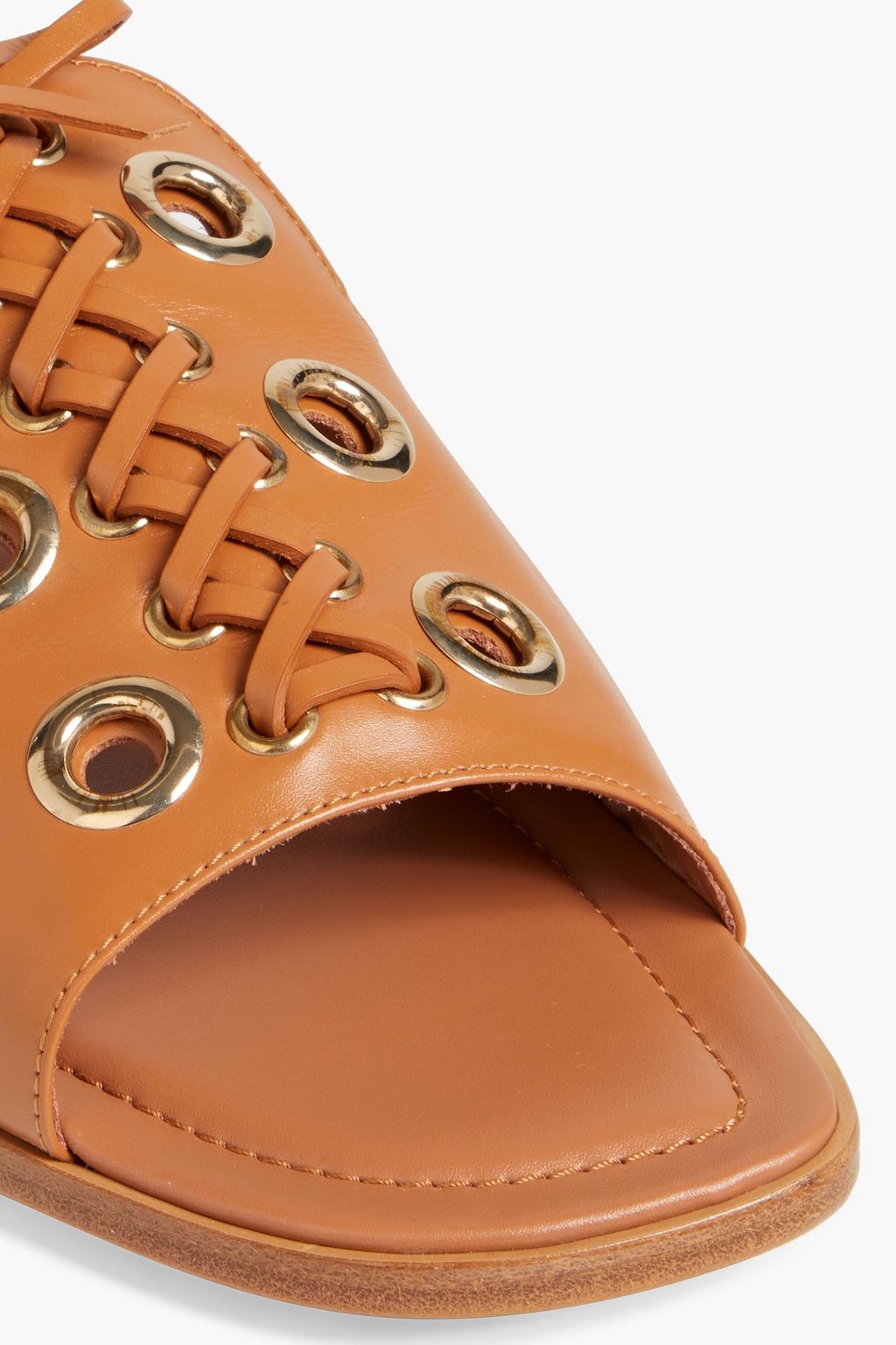 TOD'S Vele Laccetto embellished lace-up leather sandals