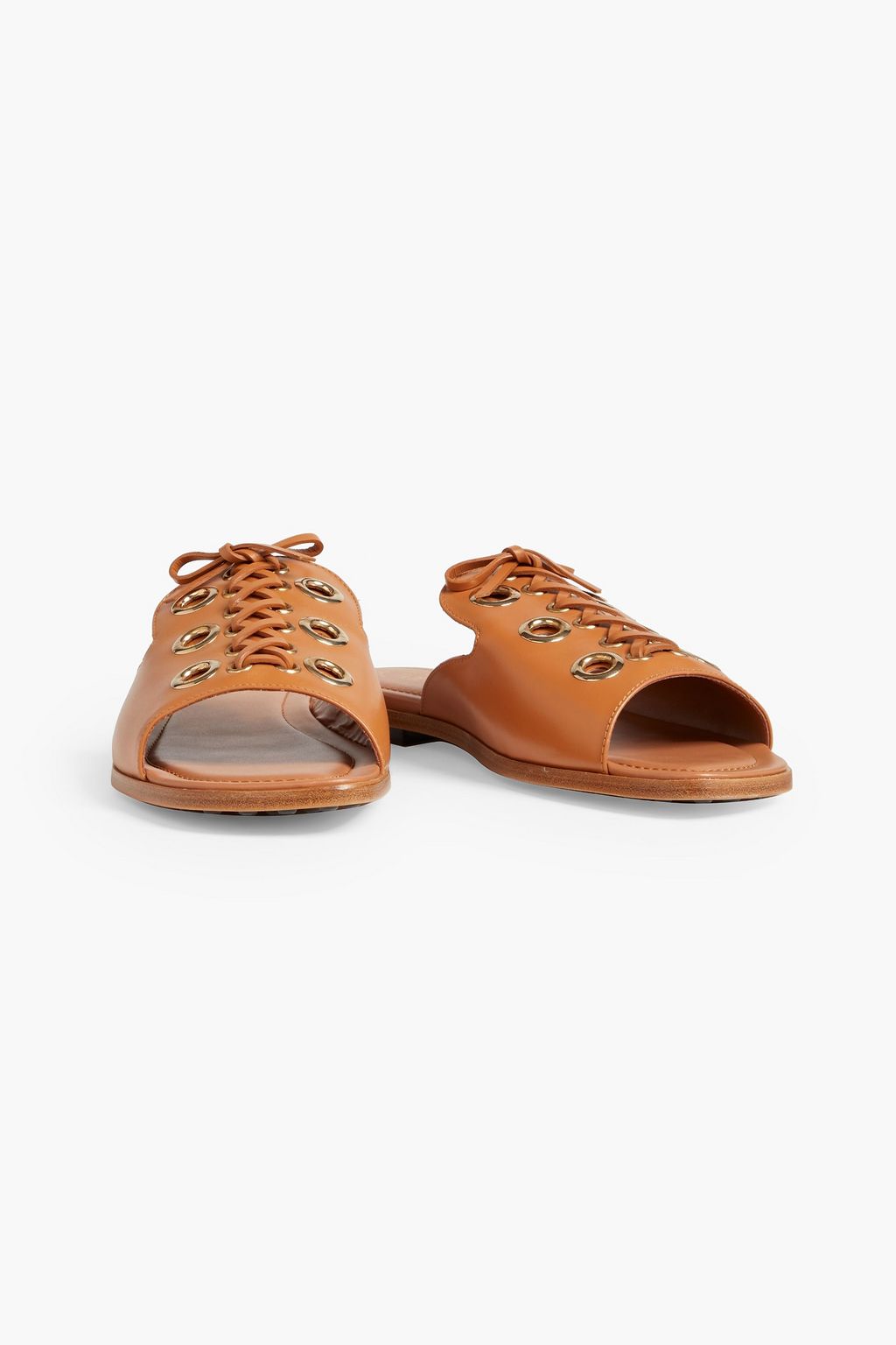 TOD'S Vele Laccetto embellished lace-up leather sandals