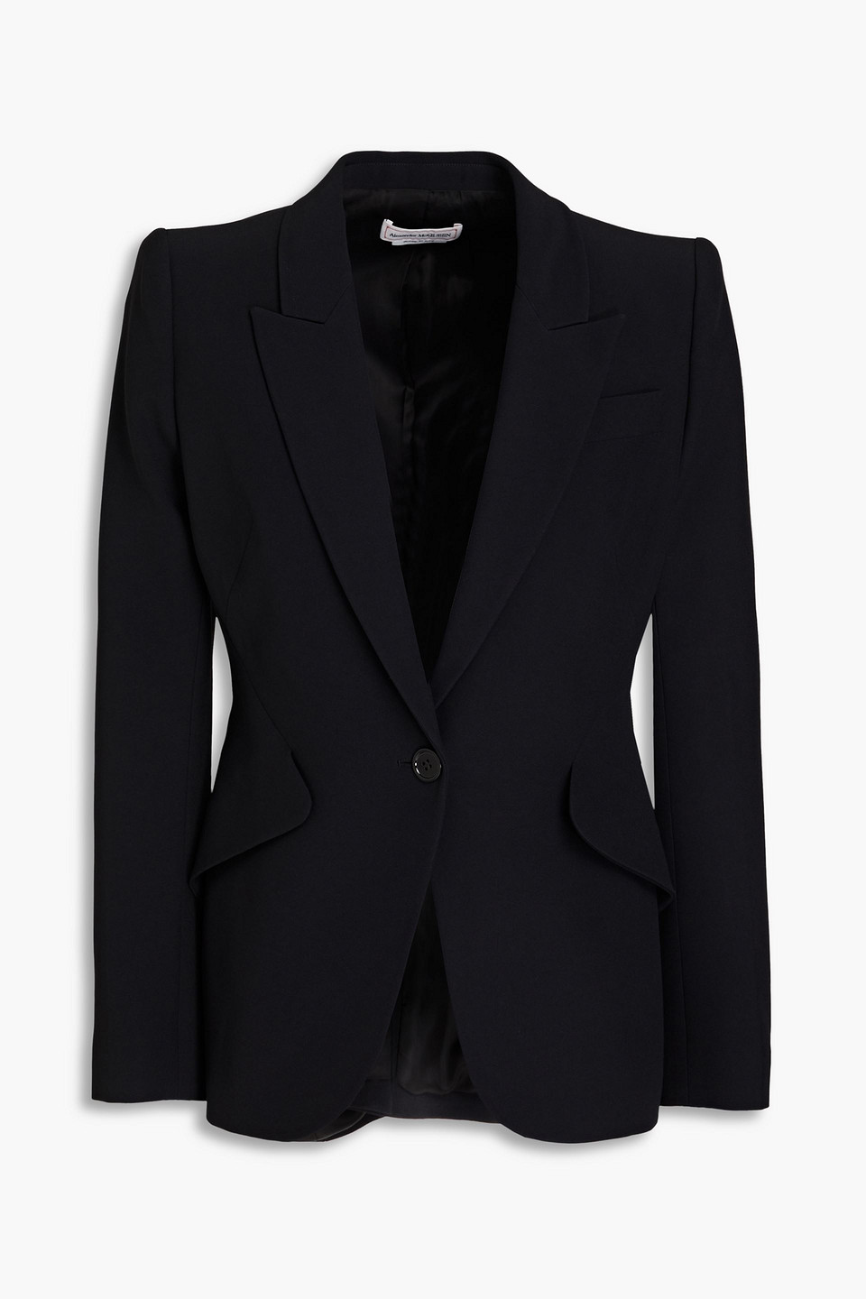 Alexander Mcqueen Crepe Blazer In Black