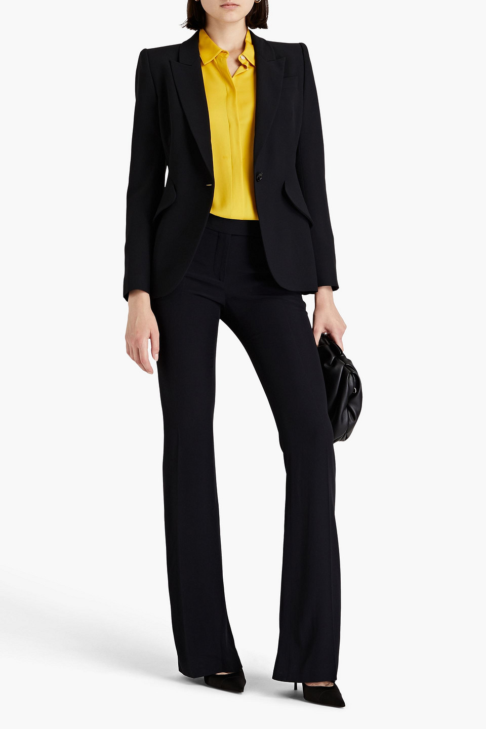 Alexander Mcqueen Crepe Blazer In Black
