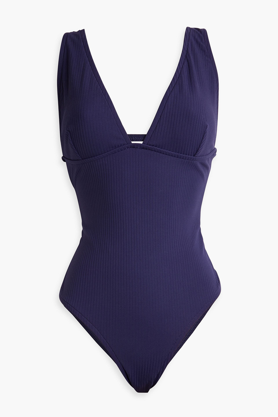 Zimmermann Ribbed Swimsuit In Navy