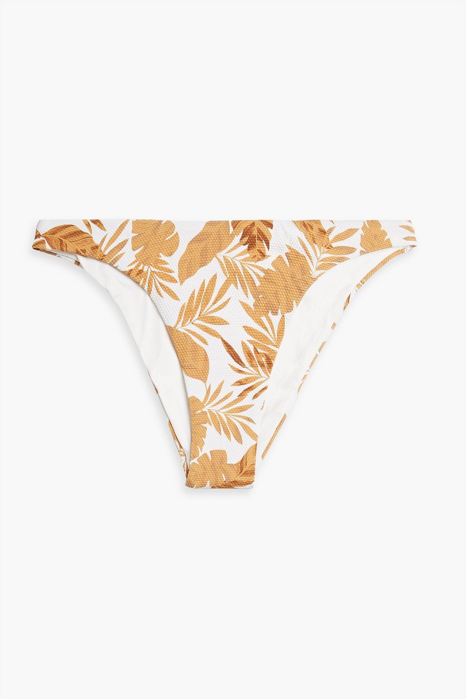 Eberjey Dree Printed Low-rise Bikini Briefs In Camel