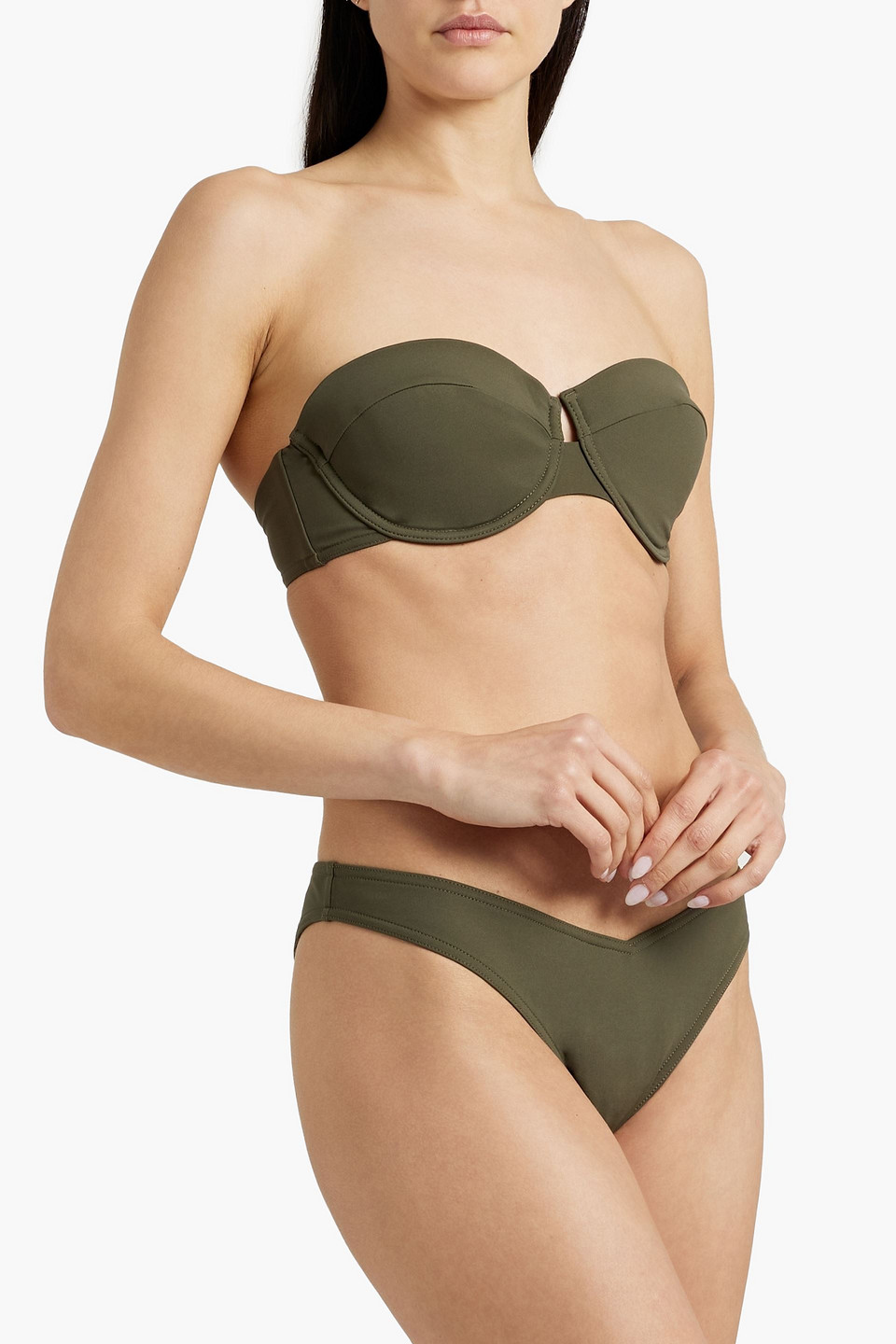 Shop Zimmermann Bandeau Bikini Top In Army Green