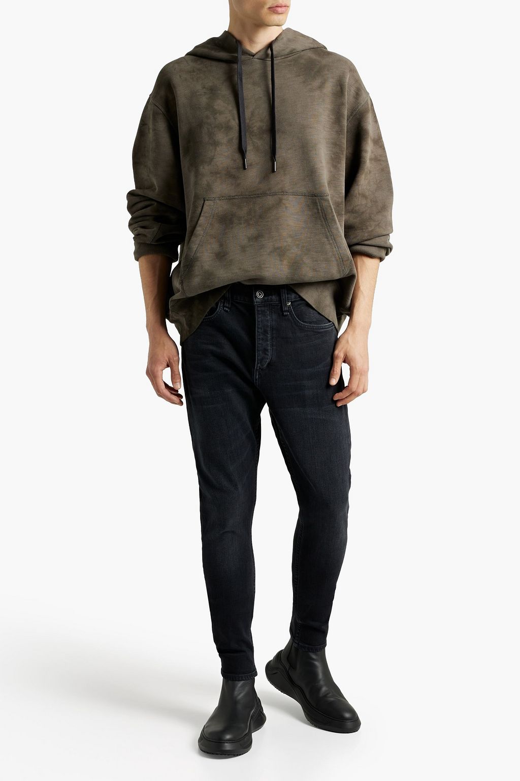 RAG & BONE Damon tie-dyed French cotton-terry hoodie