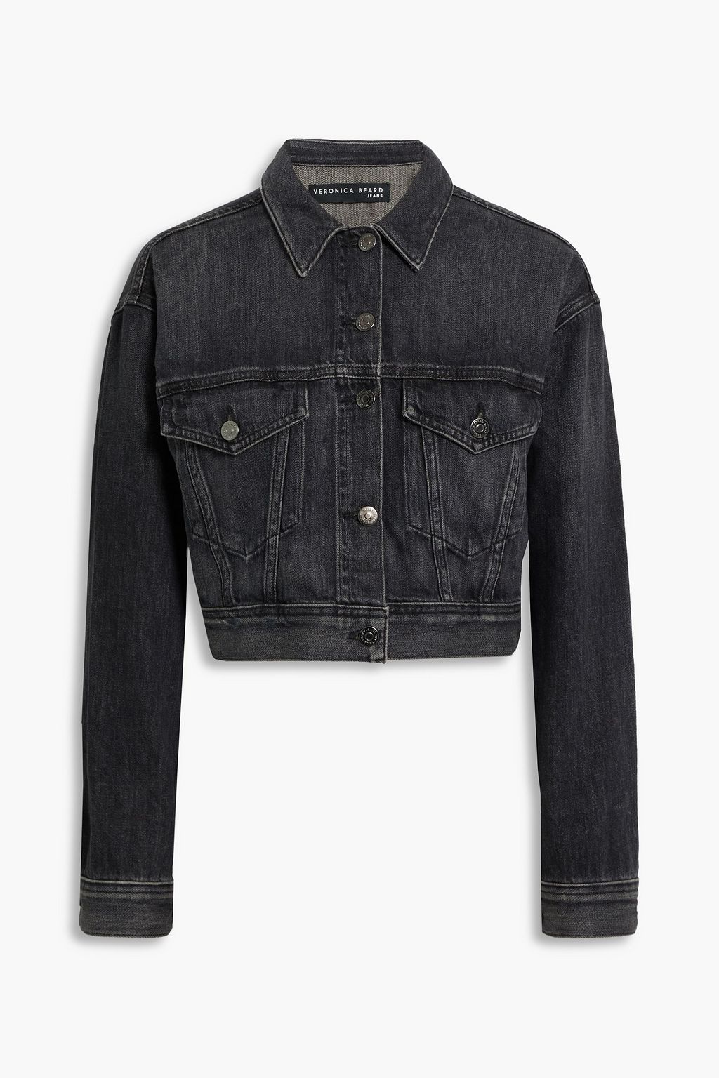 Charcoal Peyton cropped denim jacket 