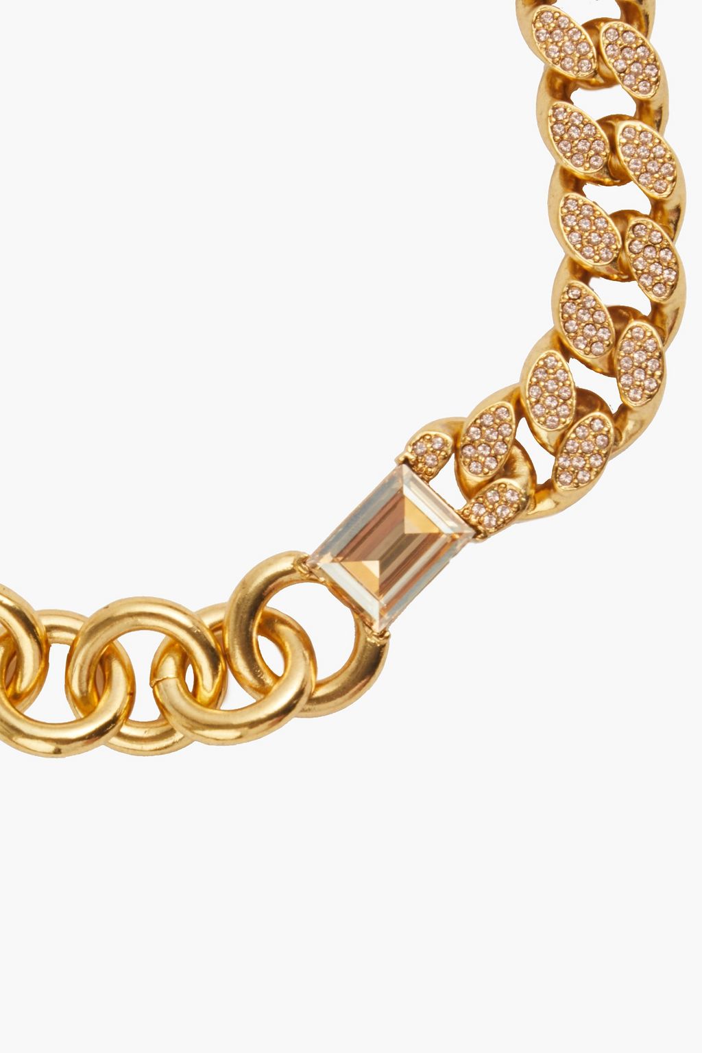 OSCAR DE LA RENTA Gold-tone crystal necklace