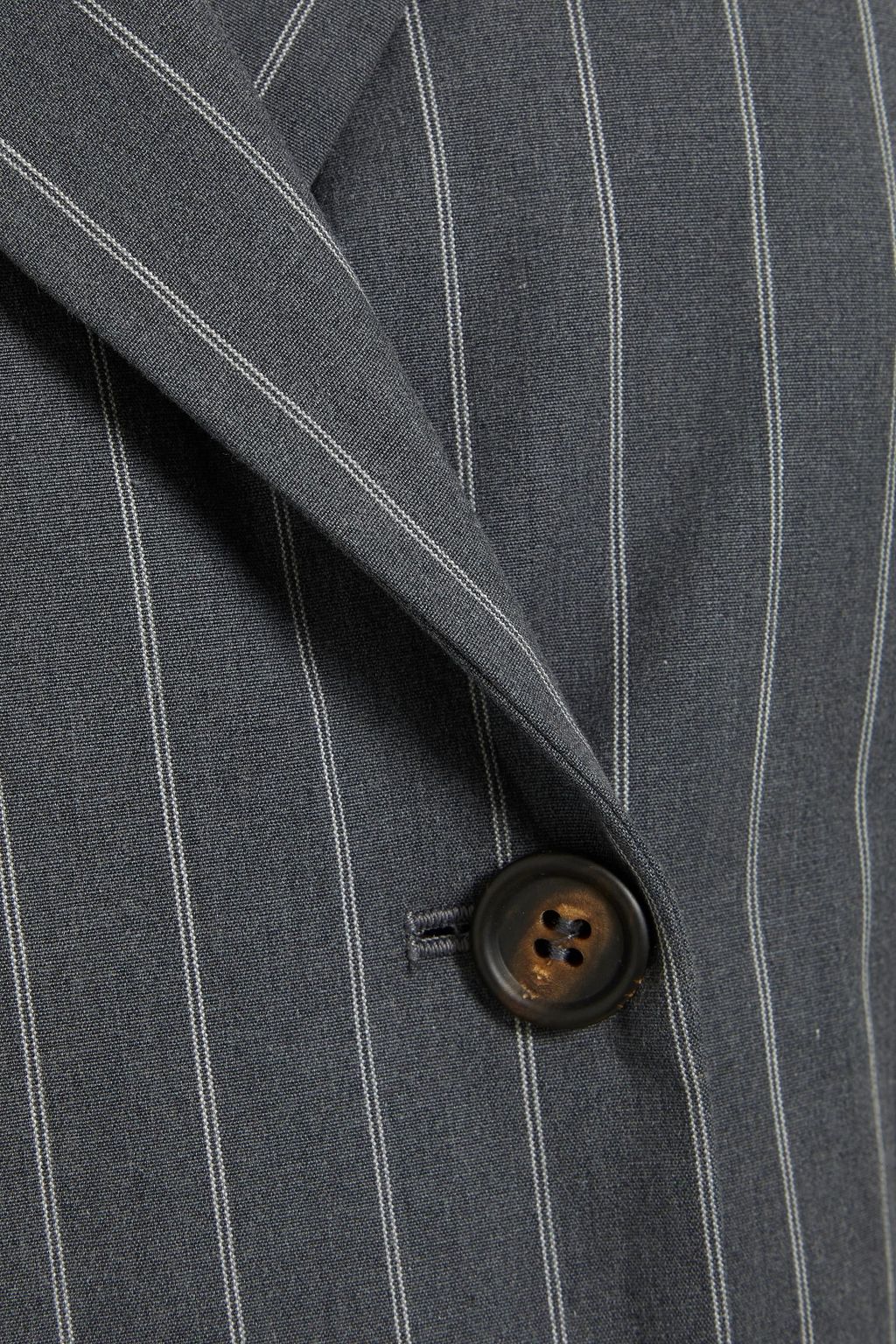 BRUNELLO CUCINELLI Pinstriped double-breasted cotton-blend woven blazer