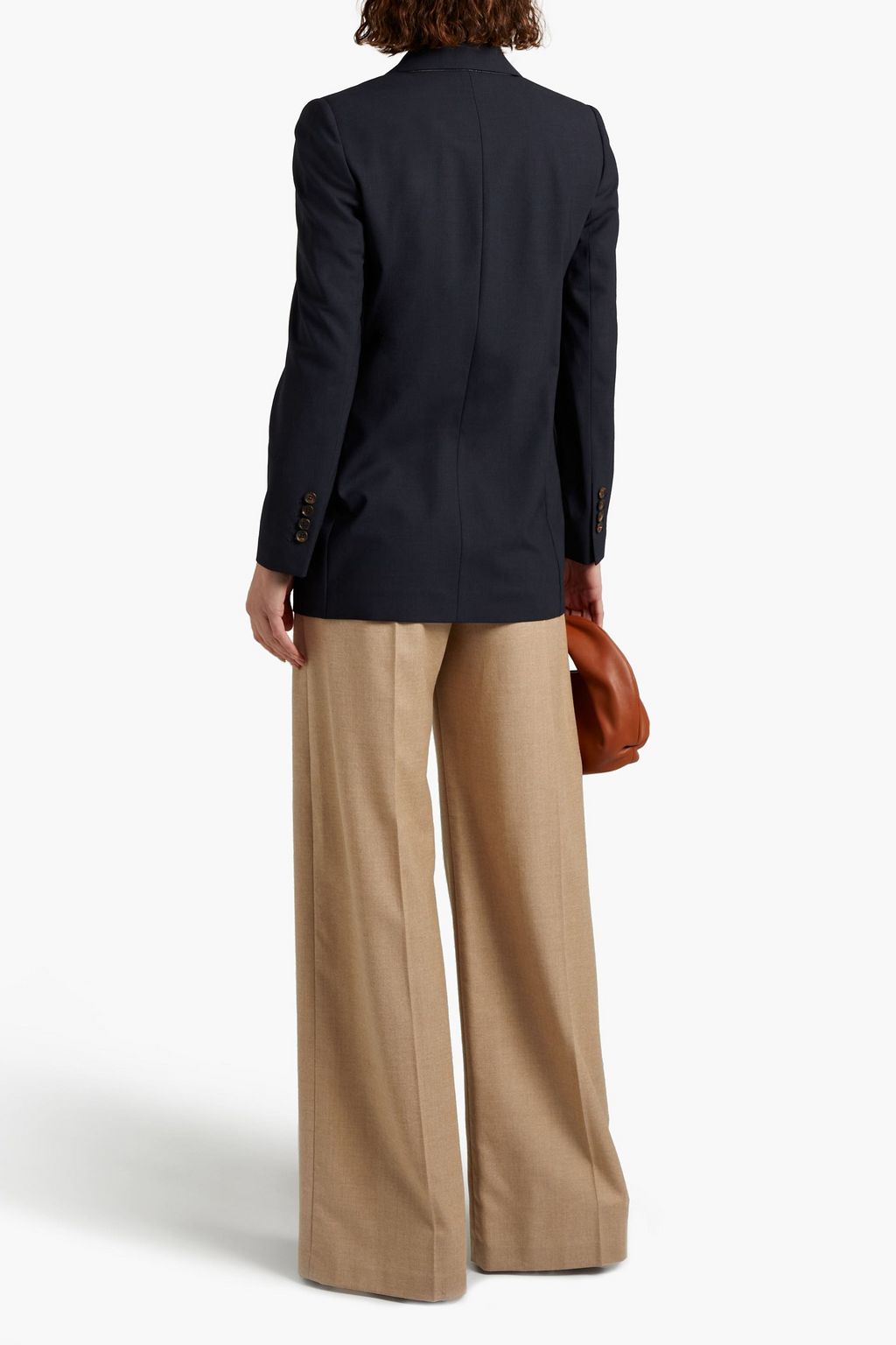 BRUNELLO CUCINELLI Double-breasted wool- blend woven blazer