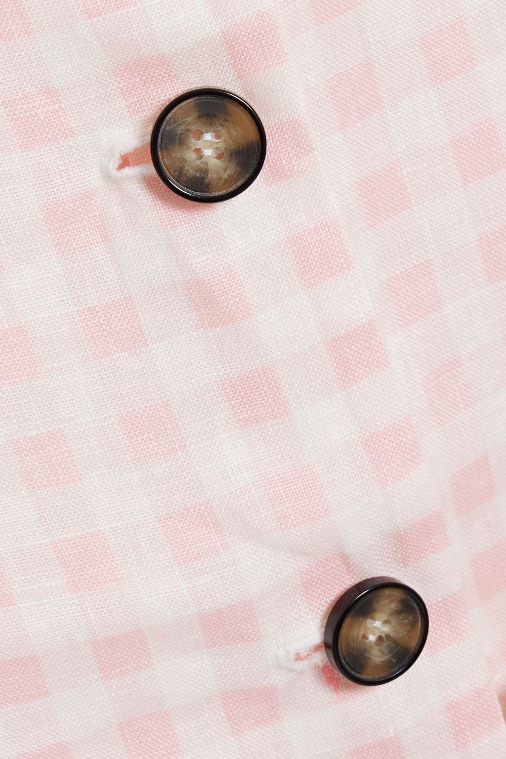 SLEEPER Gingham linen pajama set