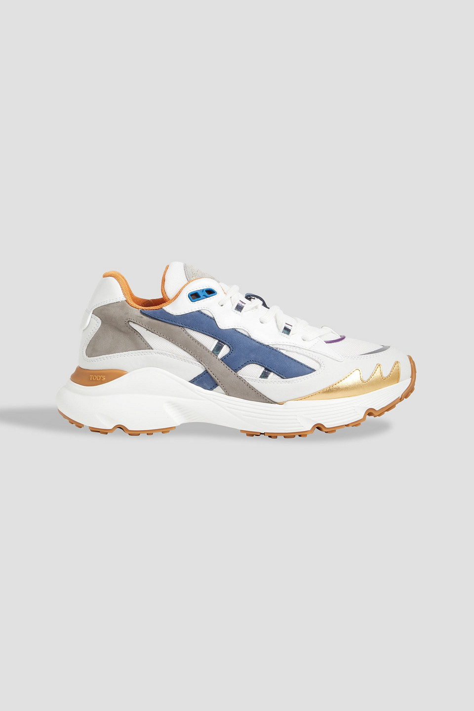 Tod's Leather And Mesh Sneakers In White