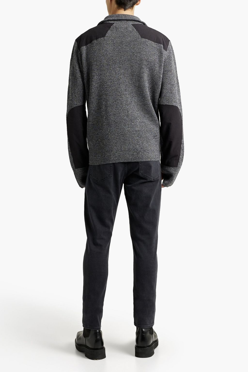 RAG & BONE Ever Dry Andrew mélange merino wool zip-up sweater