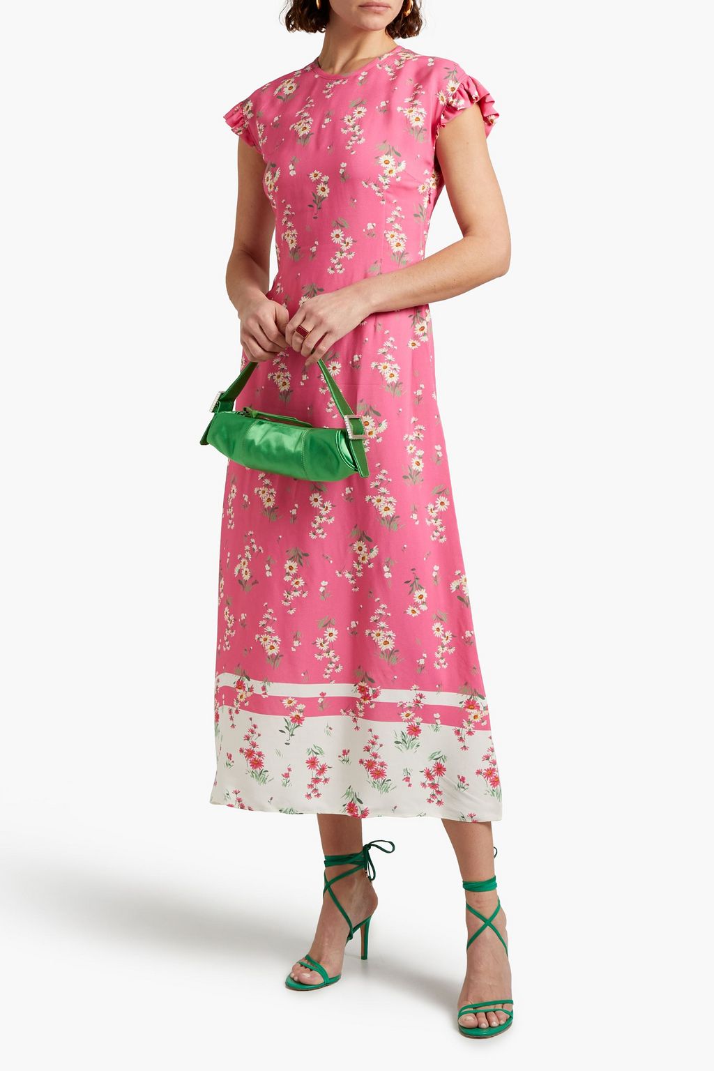 VIVETTA Floral-print crepe de chine midi dress
