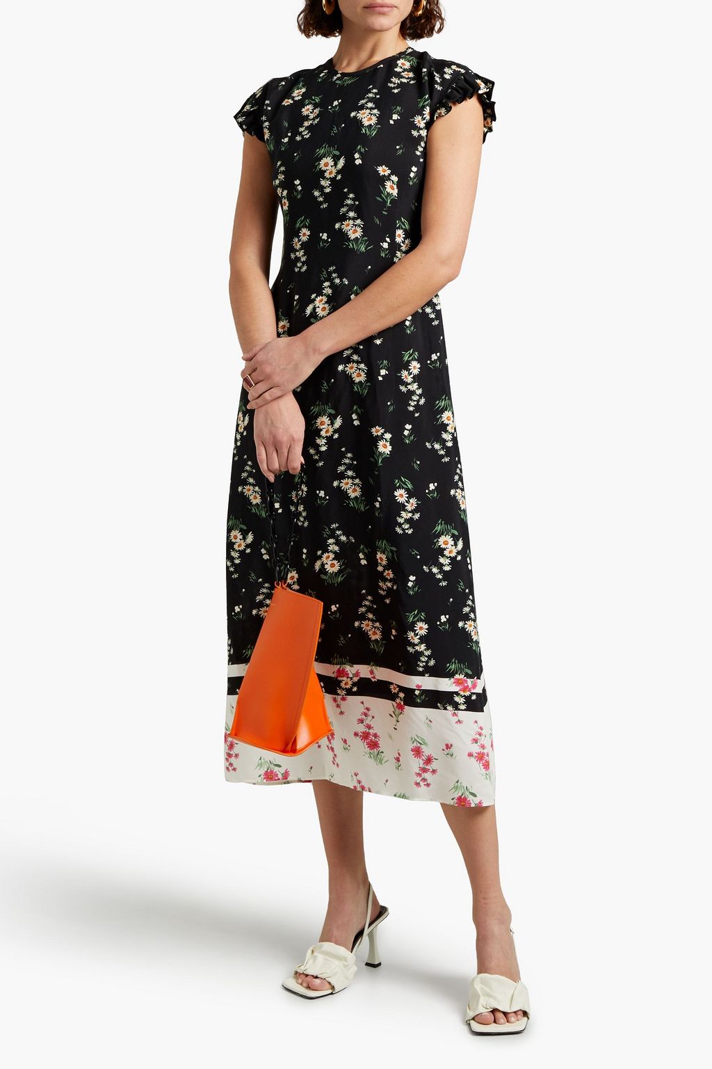 VIVETTA Floral-print crepe de chine midi dress