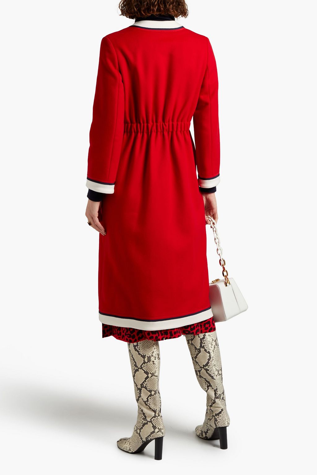 GUCCI Grosgrain-trimmed wool-felt coat