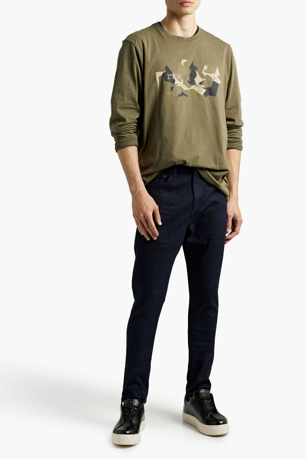 RAG & BONE Skinny-fit logo-embroidered denim jeans