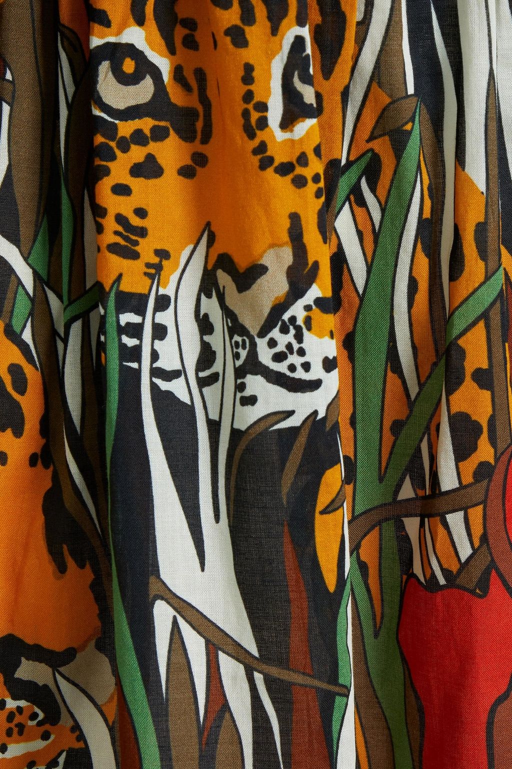 GUCCI Belted printed cotton mini dress