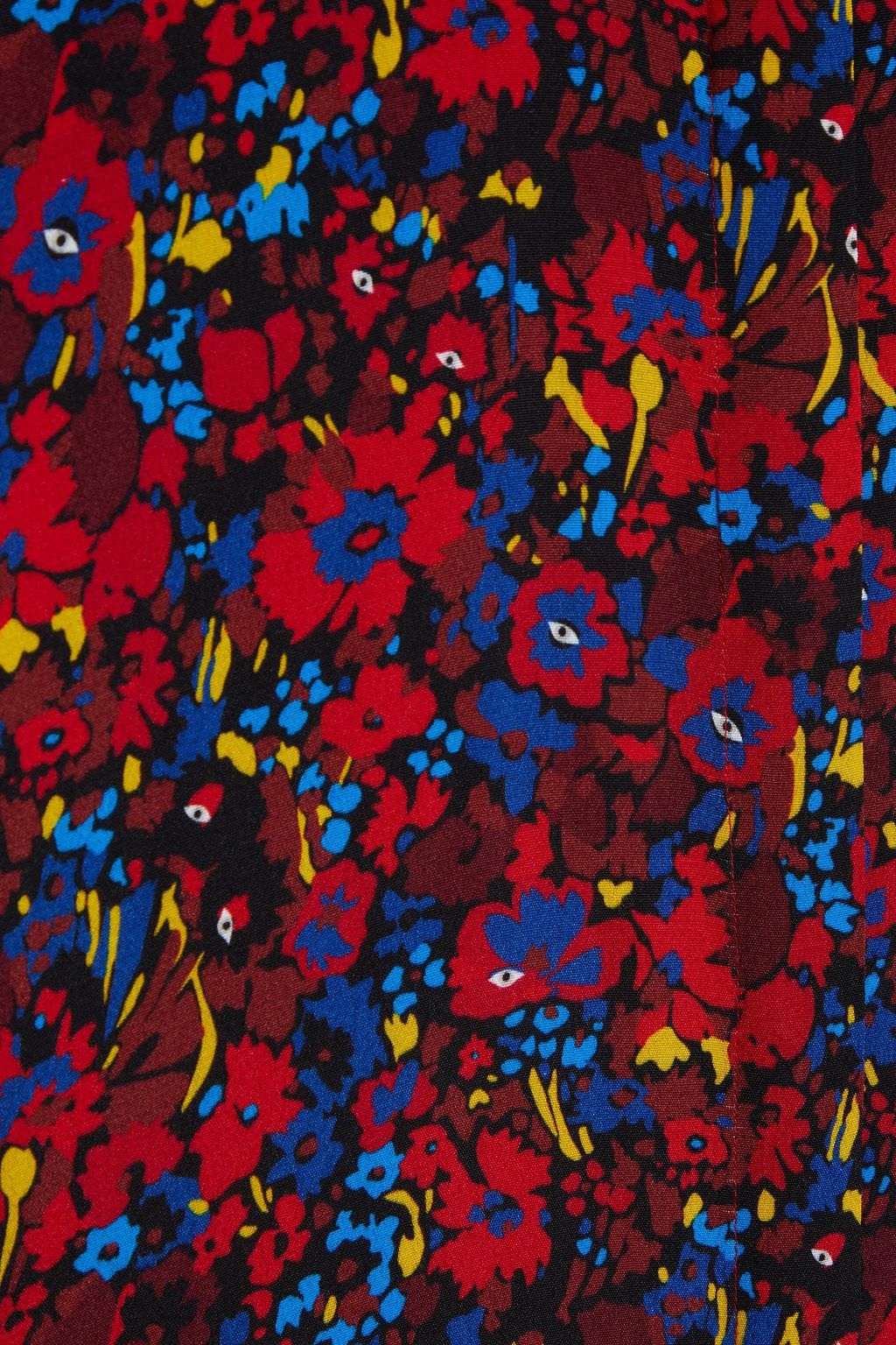 VIVETTA Embroidered floral-print crepe de chine shirt