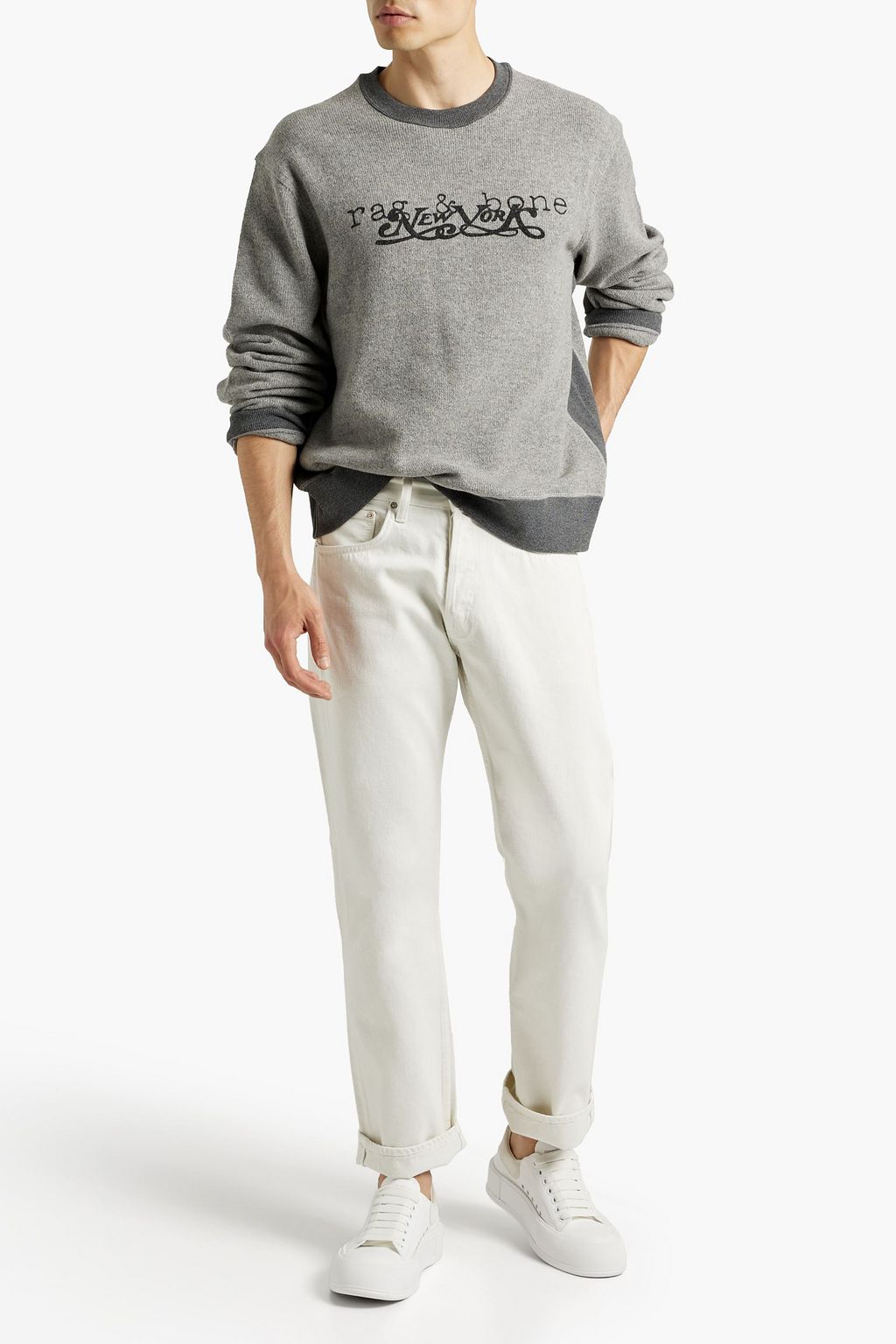 RAG & BONE New York printed two-tone wool-blend sweater