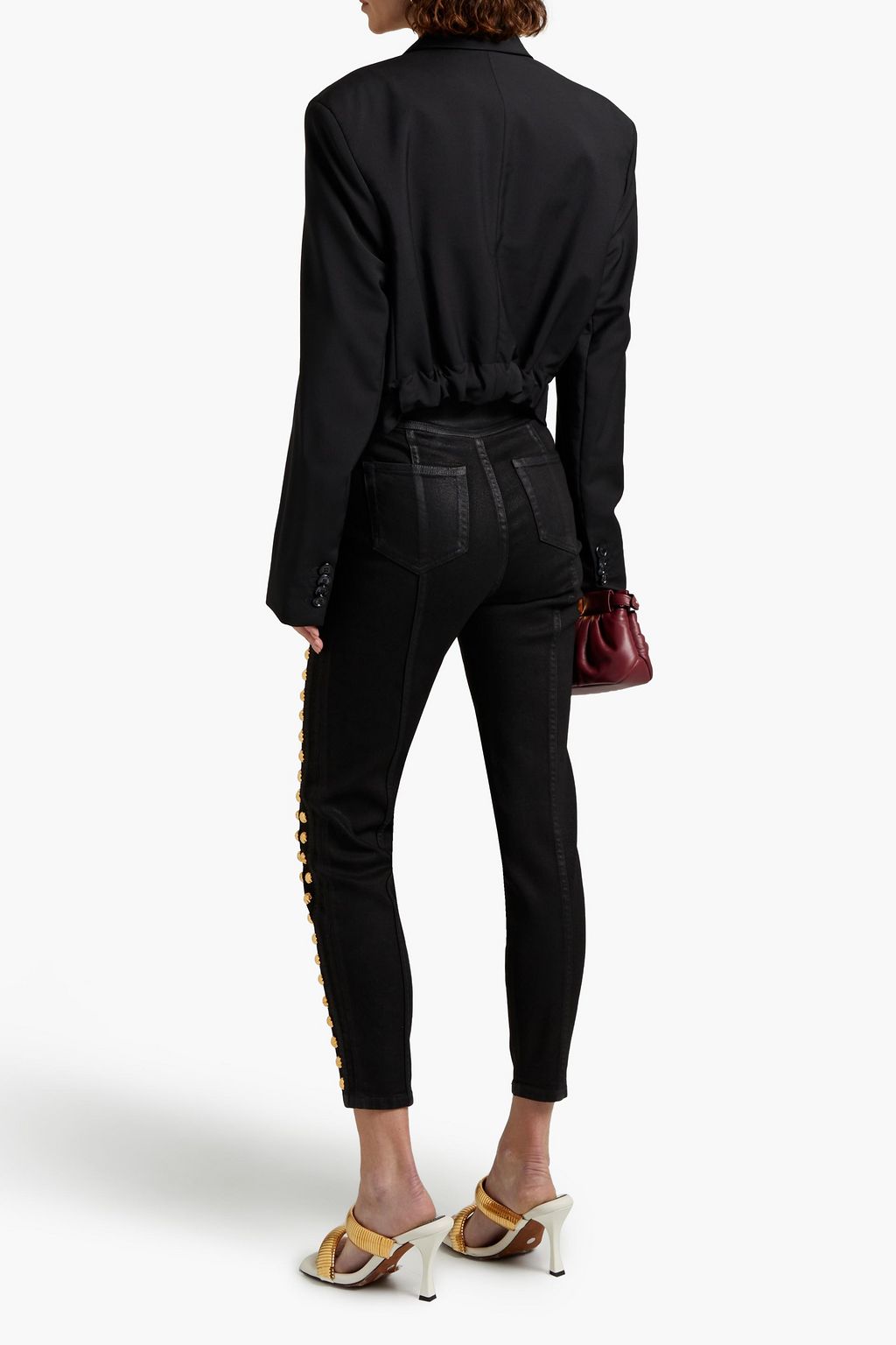 GUCCI Button-embellished high-rise skinny jeans