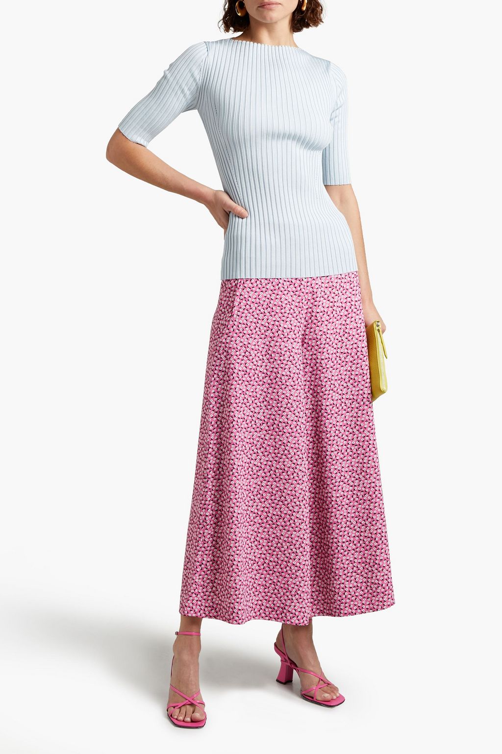 VIVETTA Floral-print crepe culottes