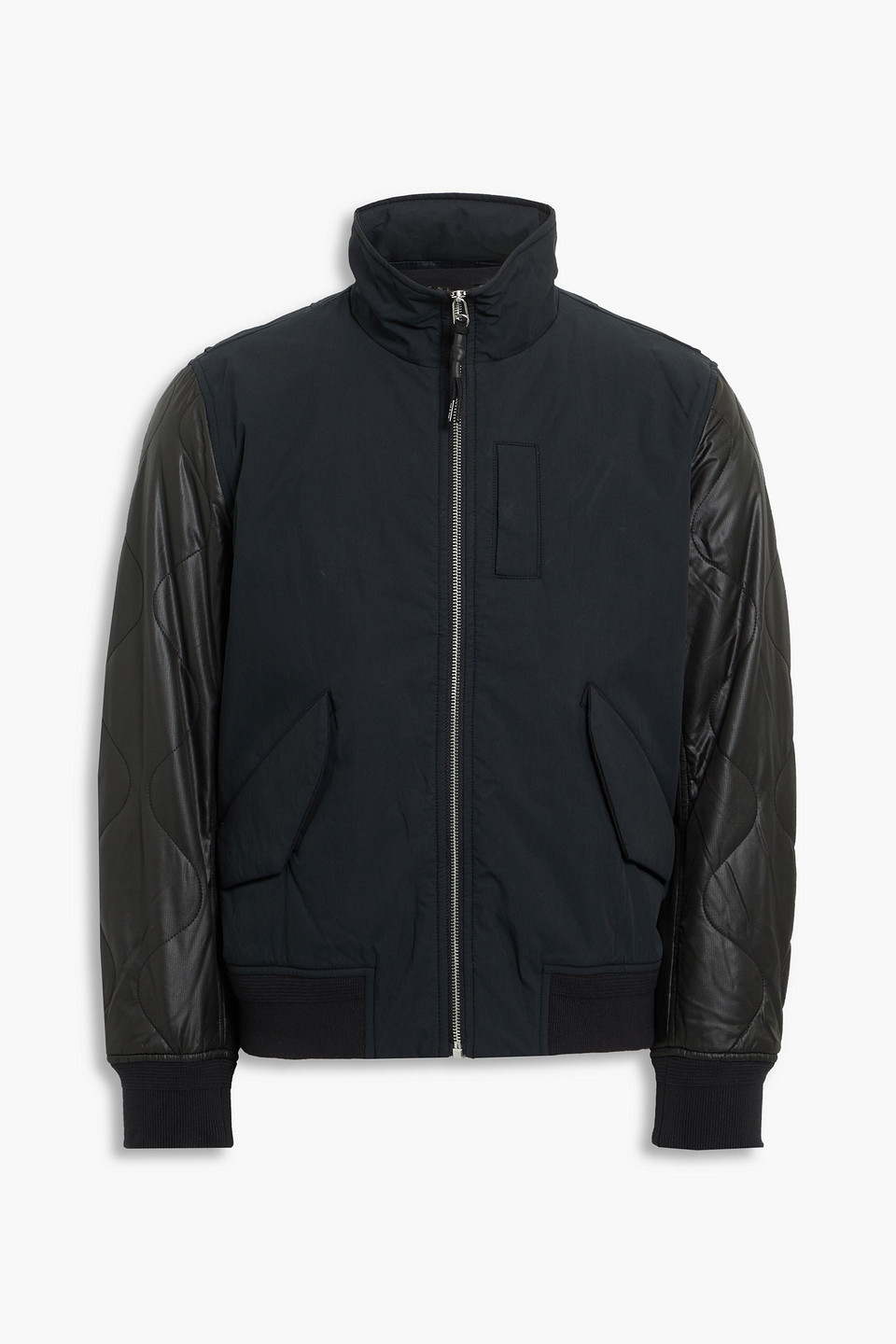 Rag & Bone M42 Quilted Cotton-blend Shell Bomber Jacket In Black