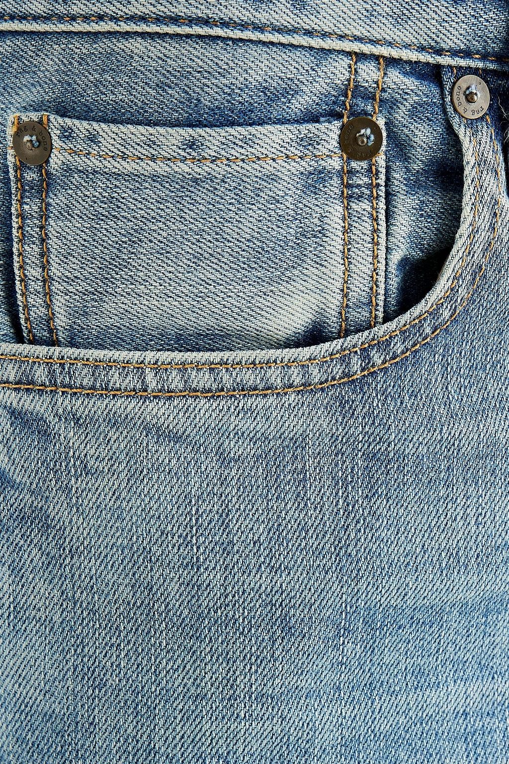 RAG & BONE Slim-fit logo-embroidered faded denim jeans