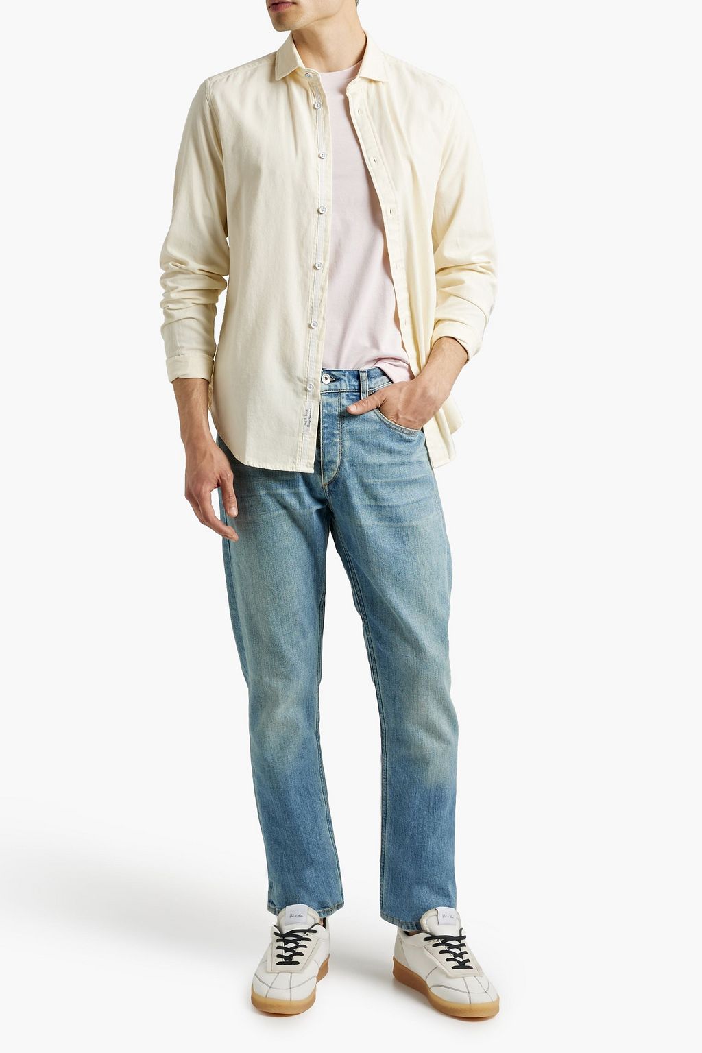 RAG & BONE Slim-fit logo-embroidered faded denim jeans