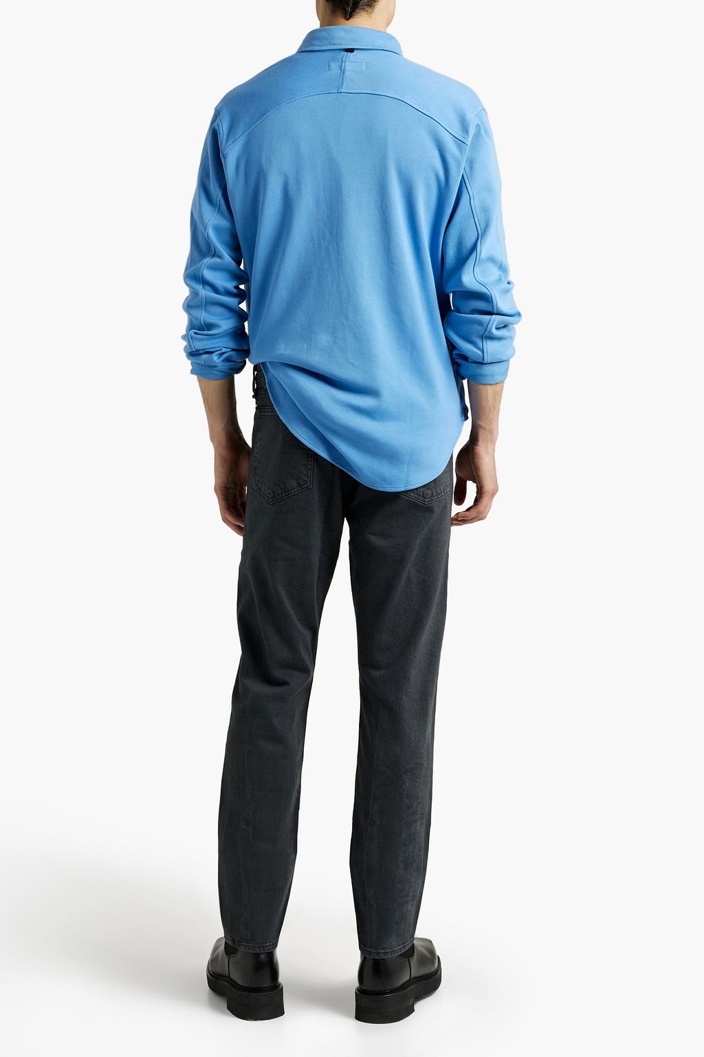 RAG & BONE Jack cotton twill-paneled cotton-jersey shirt