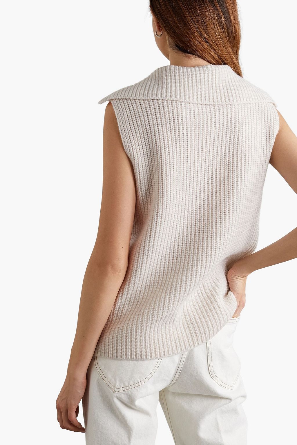 VINCE. Ribbed wool and cashmere-blend tank
