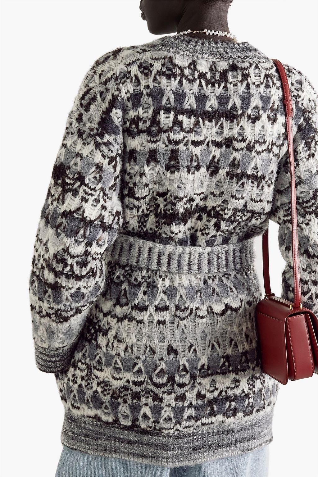 MISSONI Belted intarsia-knit alpaca-blend cardigan