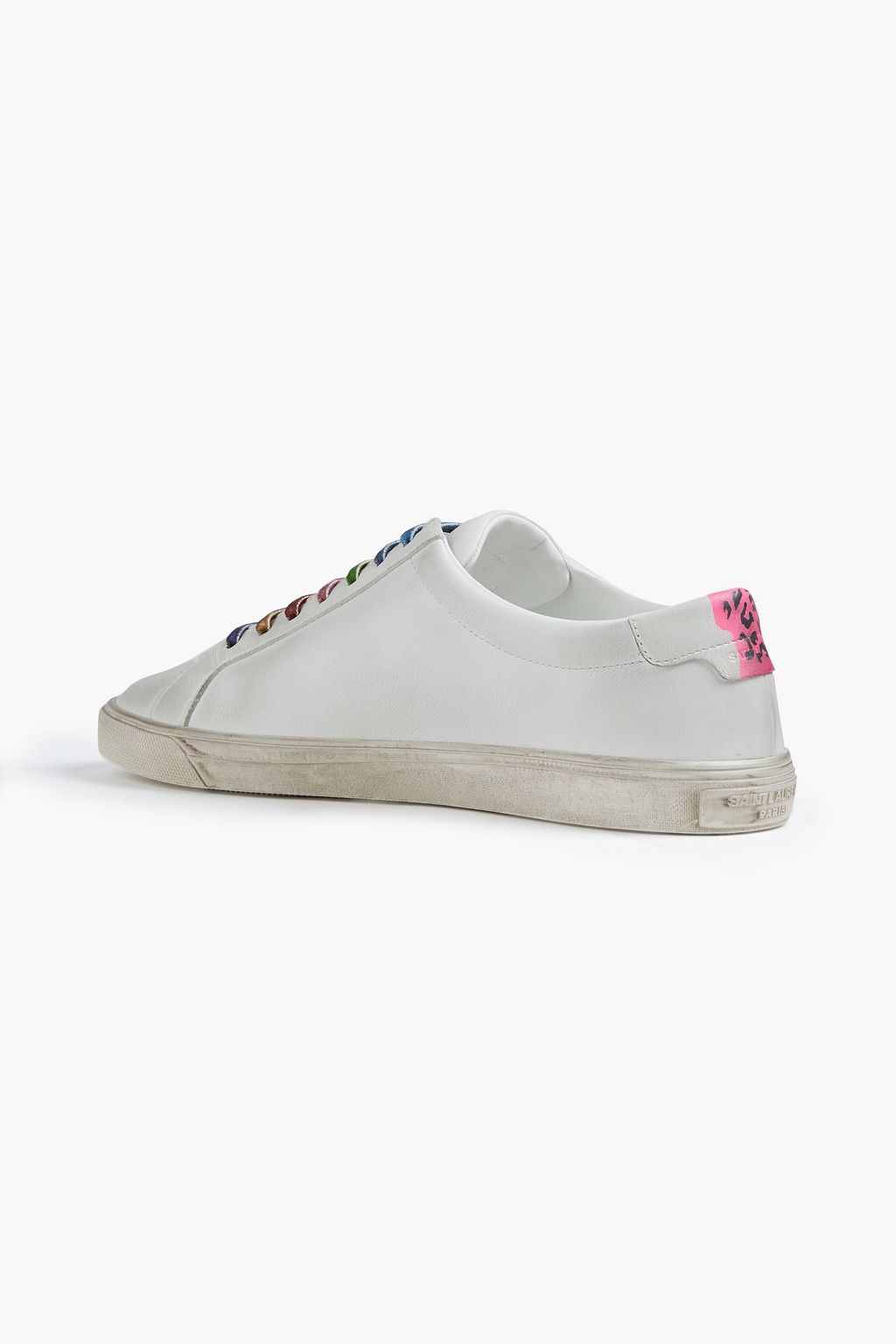 SAINT LAURENT Moon Plus Lux faded printed leather sneakers