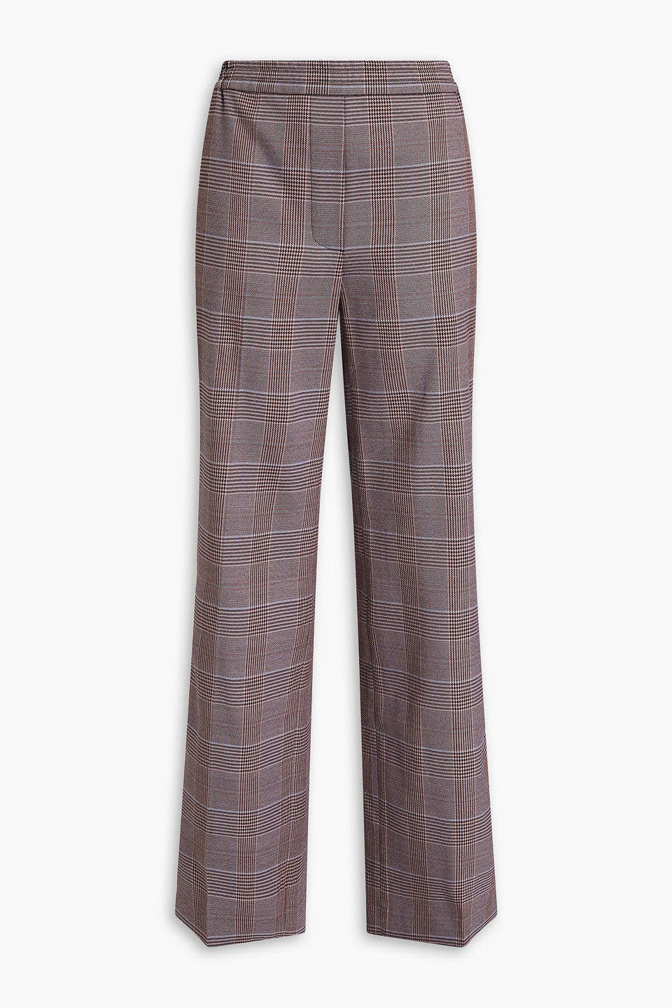 acne studios - prince of wales checked wool-blend wide-leg pants - pink - de 36