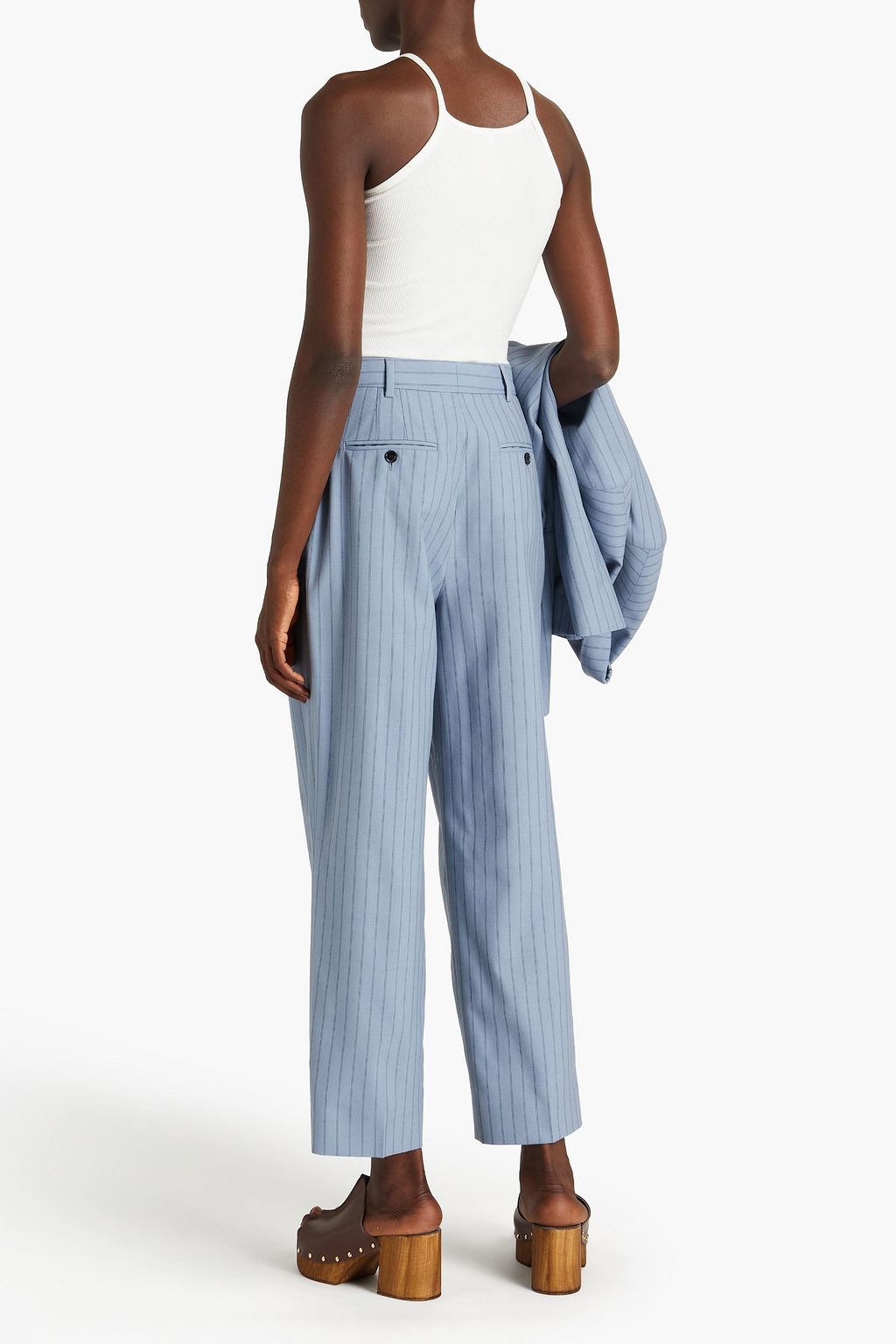 ACNE STUDIOS Karottenhose aus Woll-Crêpe mit Nadelstreifen
