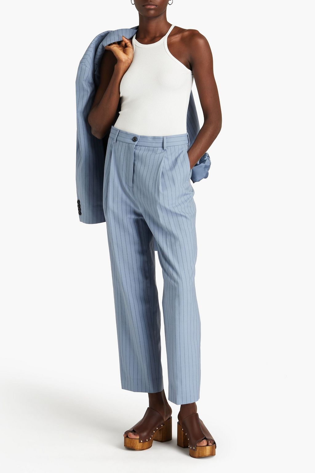 ACNE STUDIOS Karottenhose aus Woll-Crêpe mit Nadelstreifen