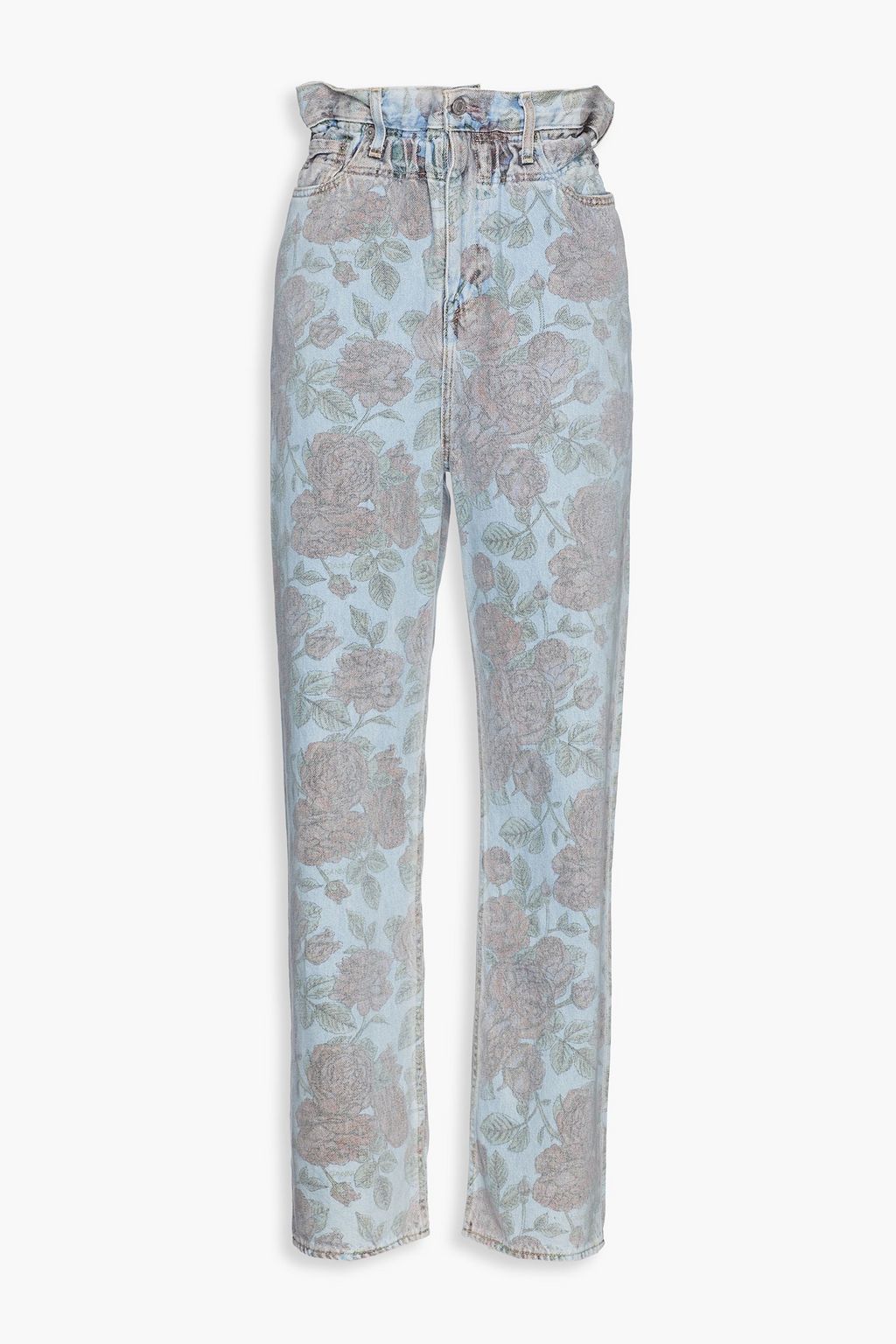 GANNI X LEVI'S Gathered floral-print high-rise jeans | Sale up to 70% off |  THE OUTNET