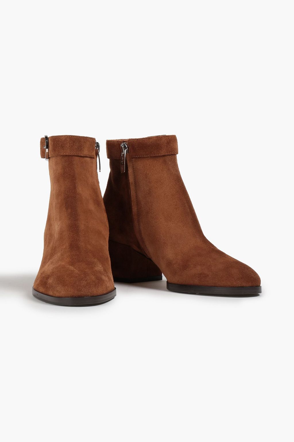 SERGIO ROSSI Buckled suede ankle boots
