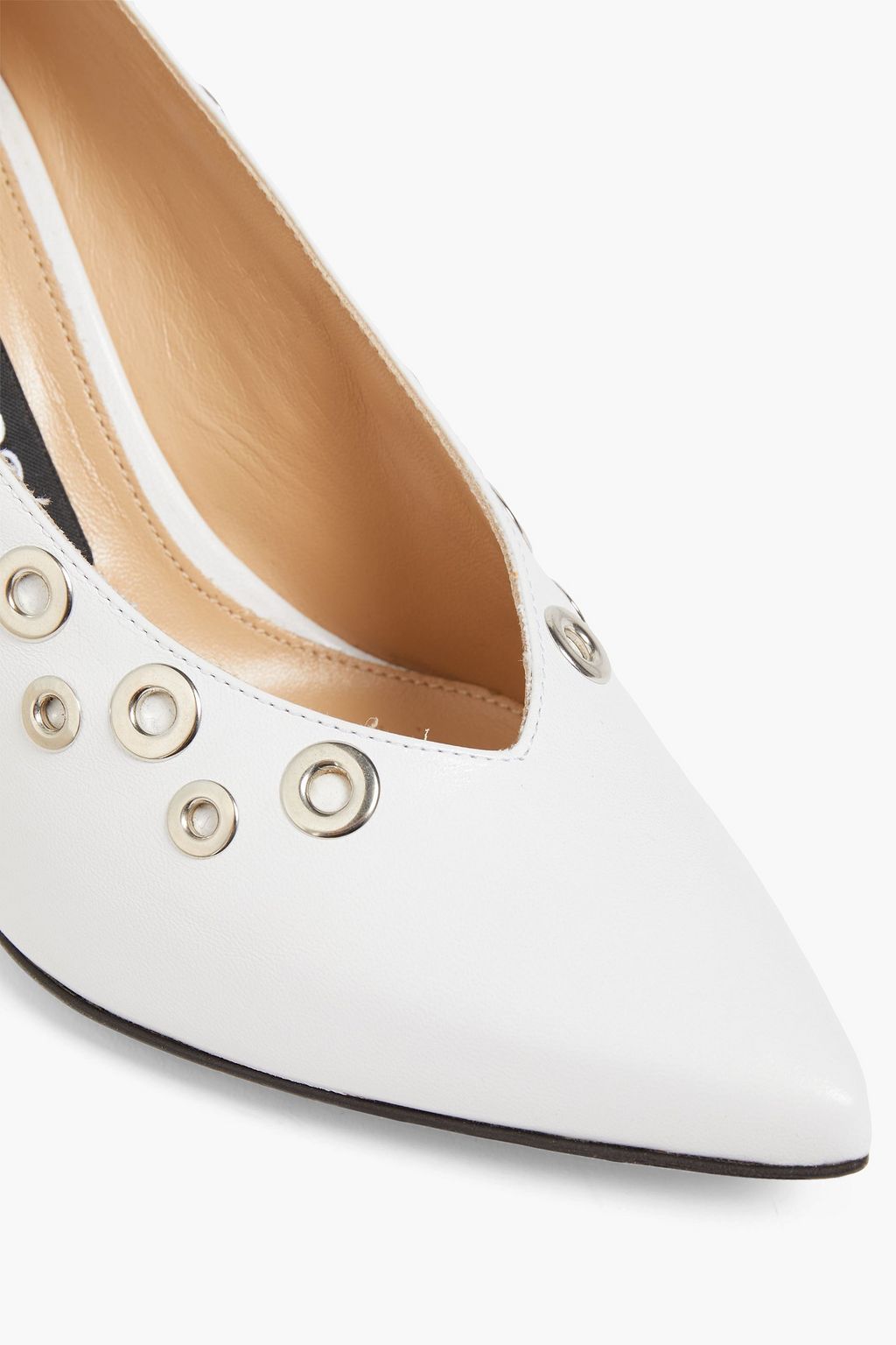 SERGIO ROSSI Eyelet-embellished leather pumps