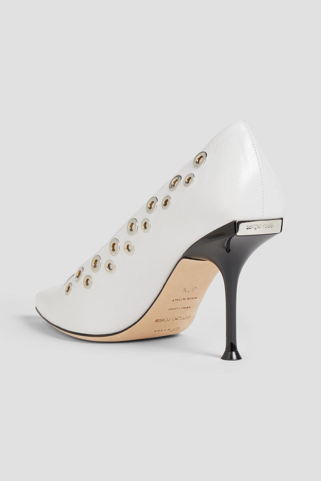 SERGIO ROSSI Eyelet-embellished leather pumps