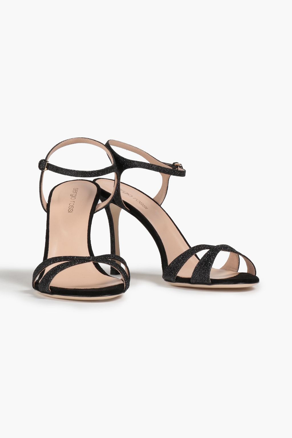 SERGIO ROSSI Glittered woven sandals