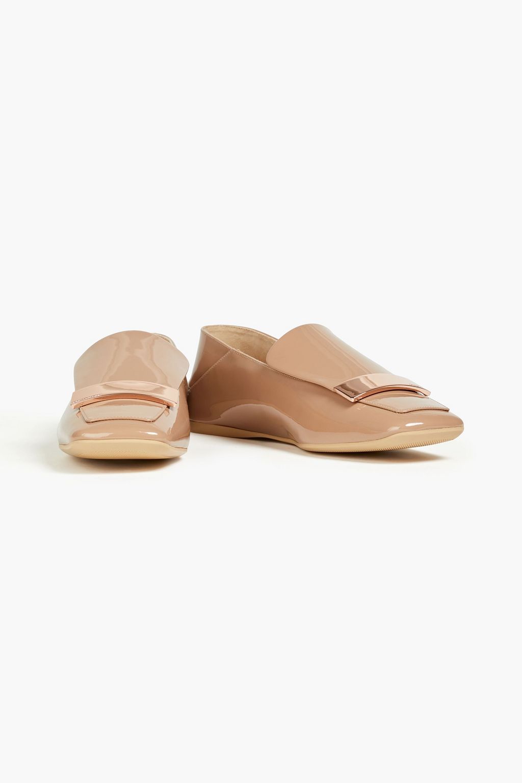 SERGIO ROSSI sr1 patent-leather collapsible-heel loafers