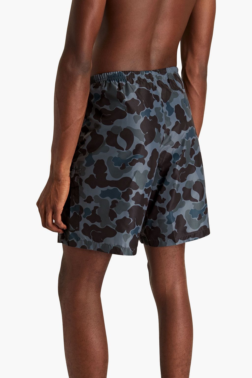 PALM ANGELS Mid-length printed shell swim shorts