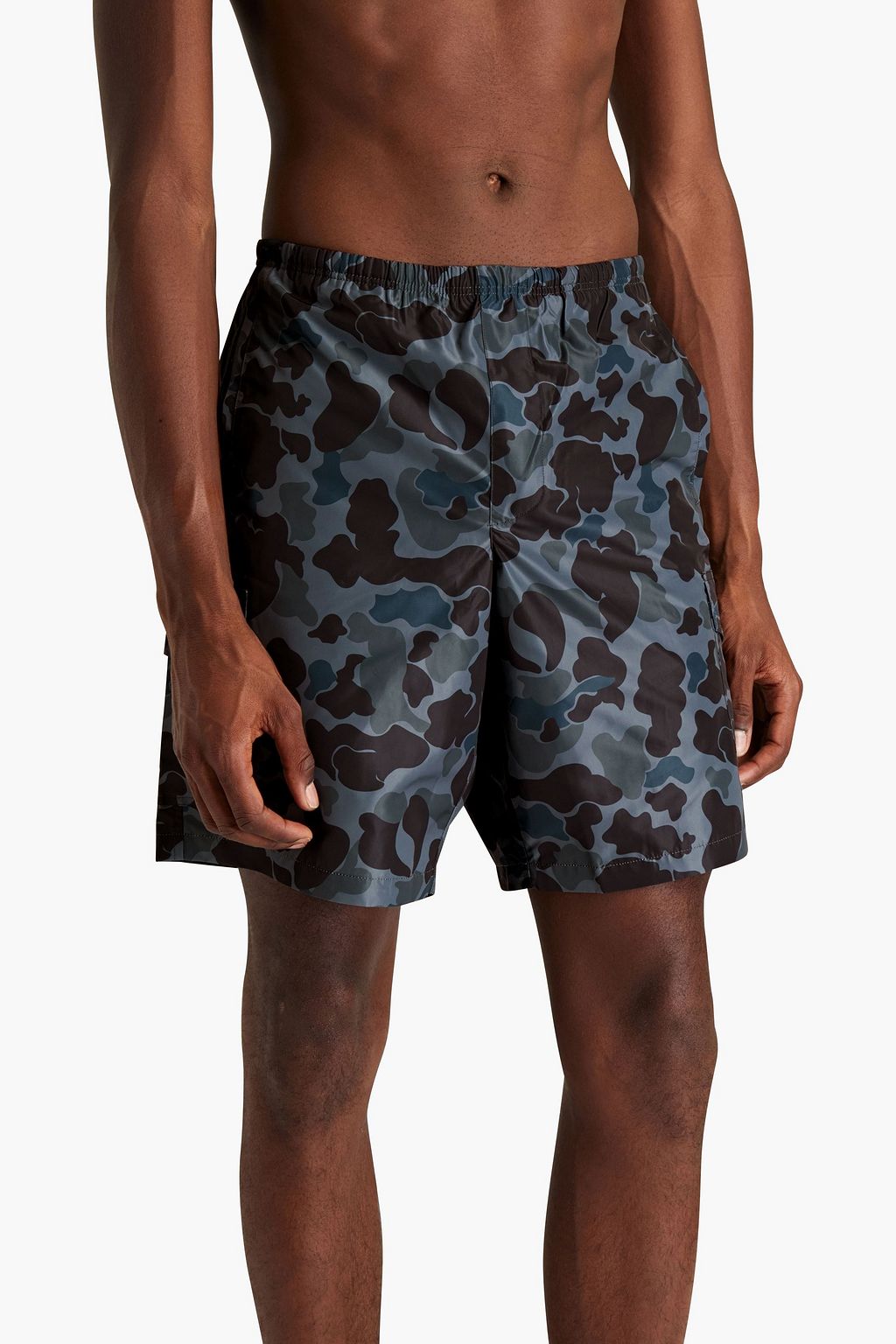 PALM ANGELS Mid-length printed shell swim shorts