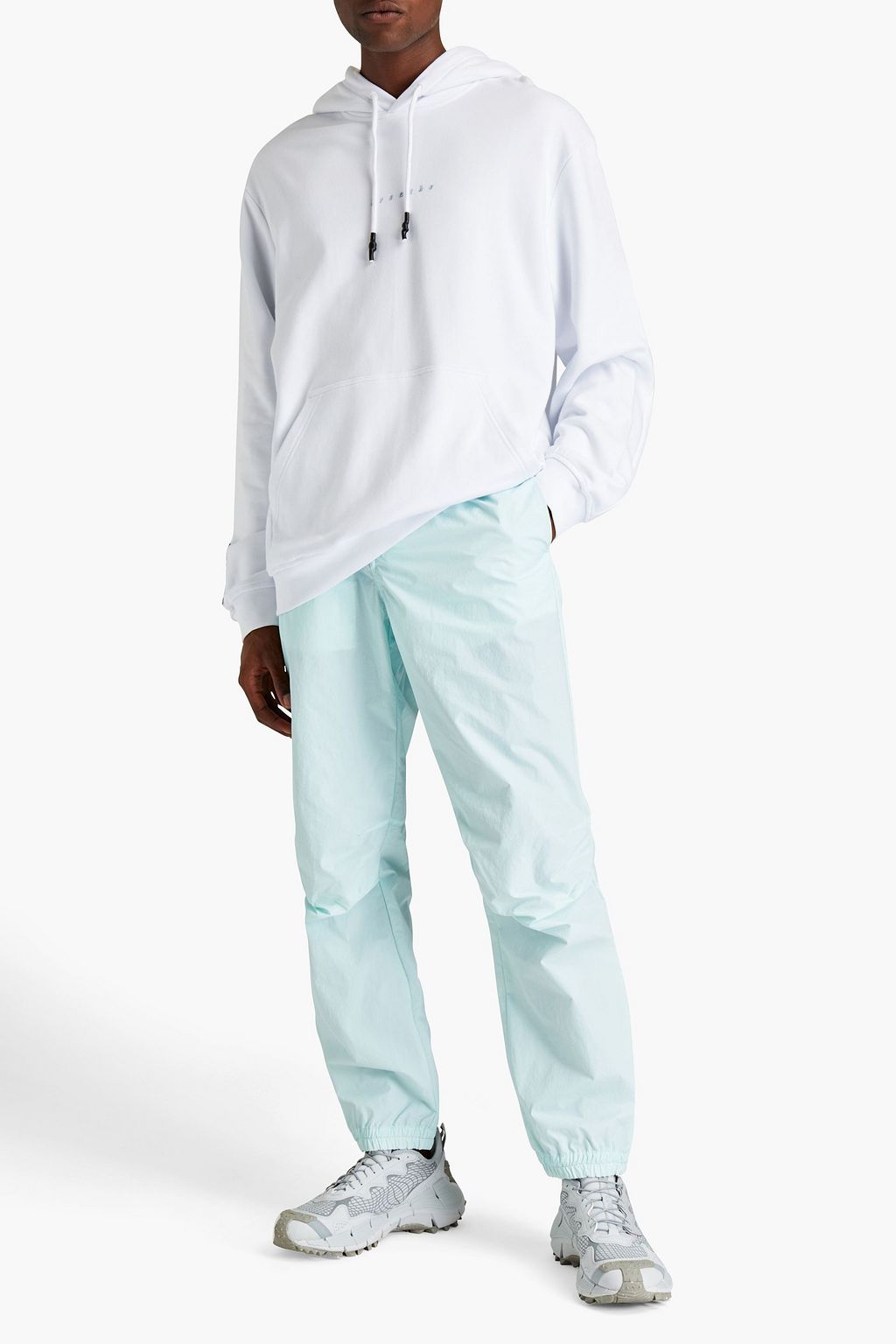 MCQ ALEXANDER MCQUEEN Tapered pleated eyelet-trimmed shell pants